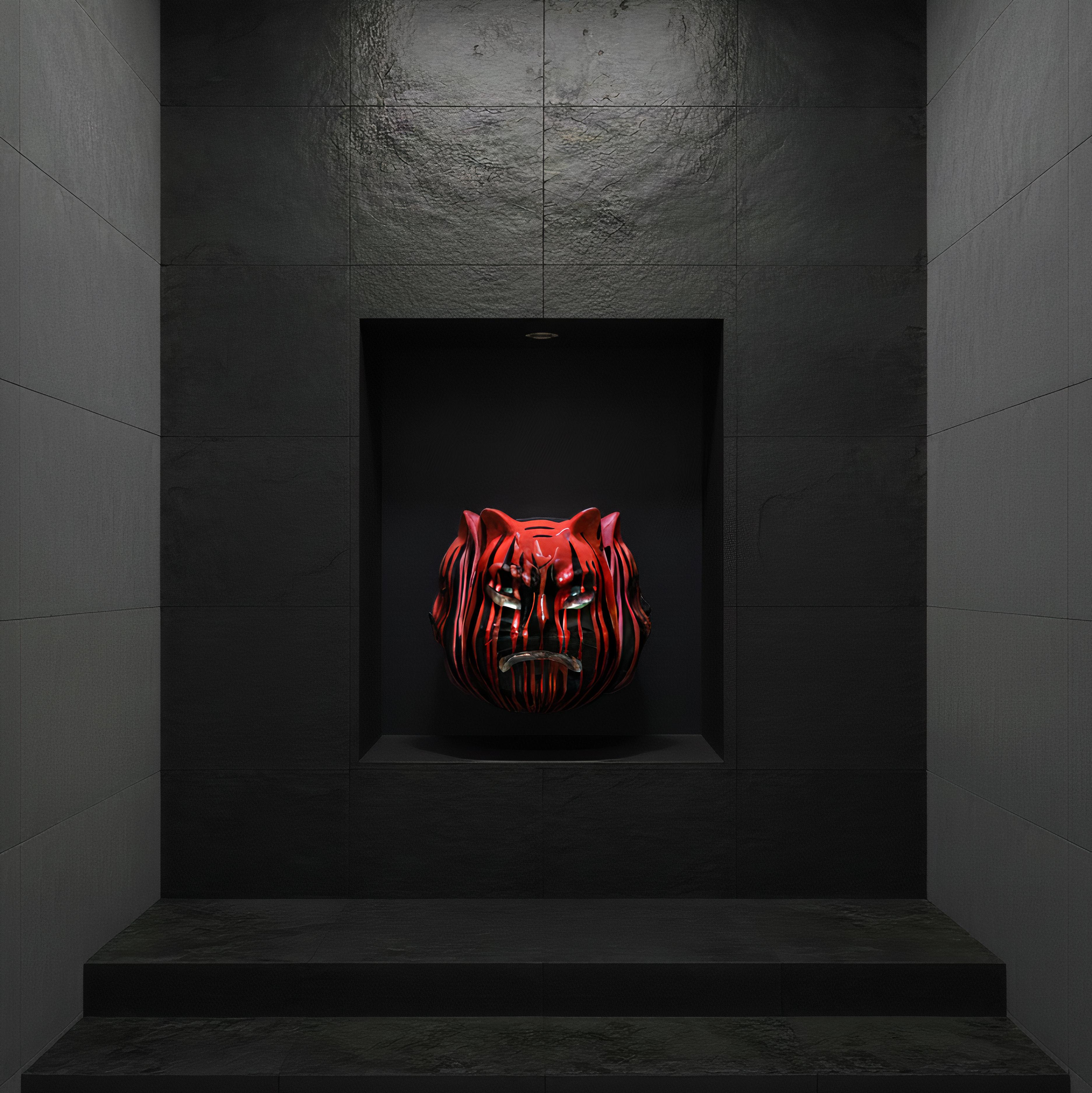 Onmyōdō : The Enigmatic Faces of Samuraicat in the Codex of Dualities - Contemporary Sculpture by HIRO ANDO