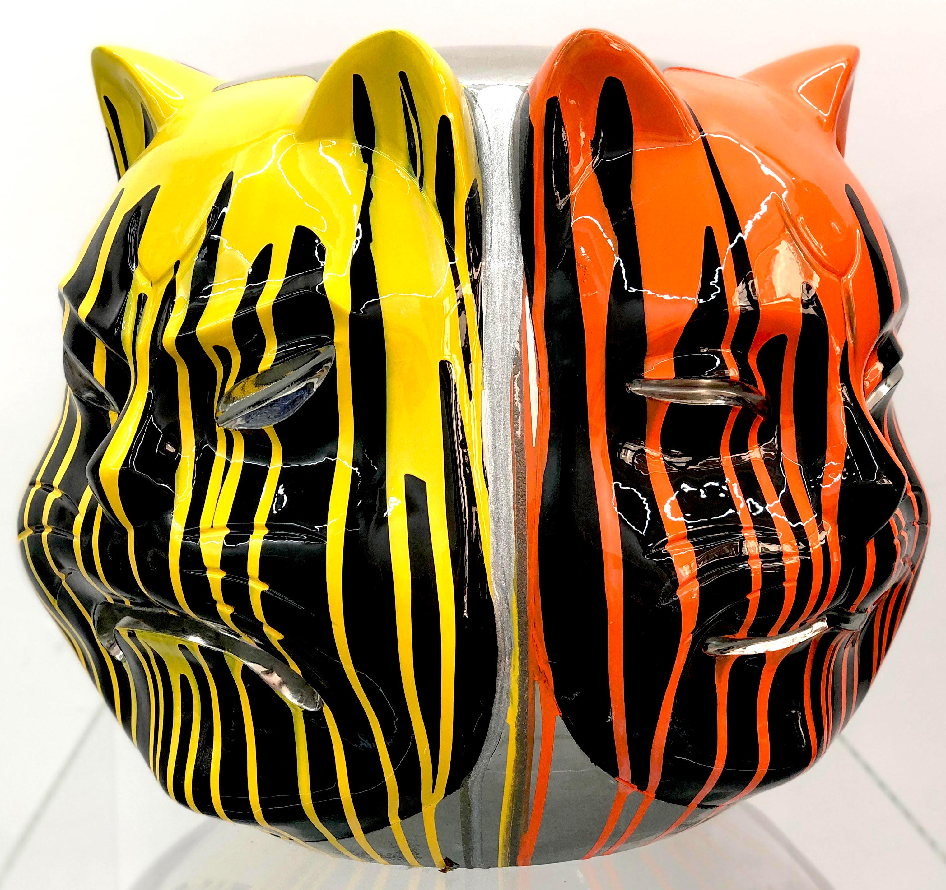 2015, Edition of 8
Mix Media Resin Fiberglass Painted and Varnished & Stainless Steel Polished
19 7/10 × 19 7/10 × 19 7/10 in - 50 × 50 × 50 cm
The artwork is signed by the Artist , carved with edition number and date under the piece
The artwork
