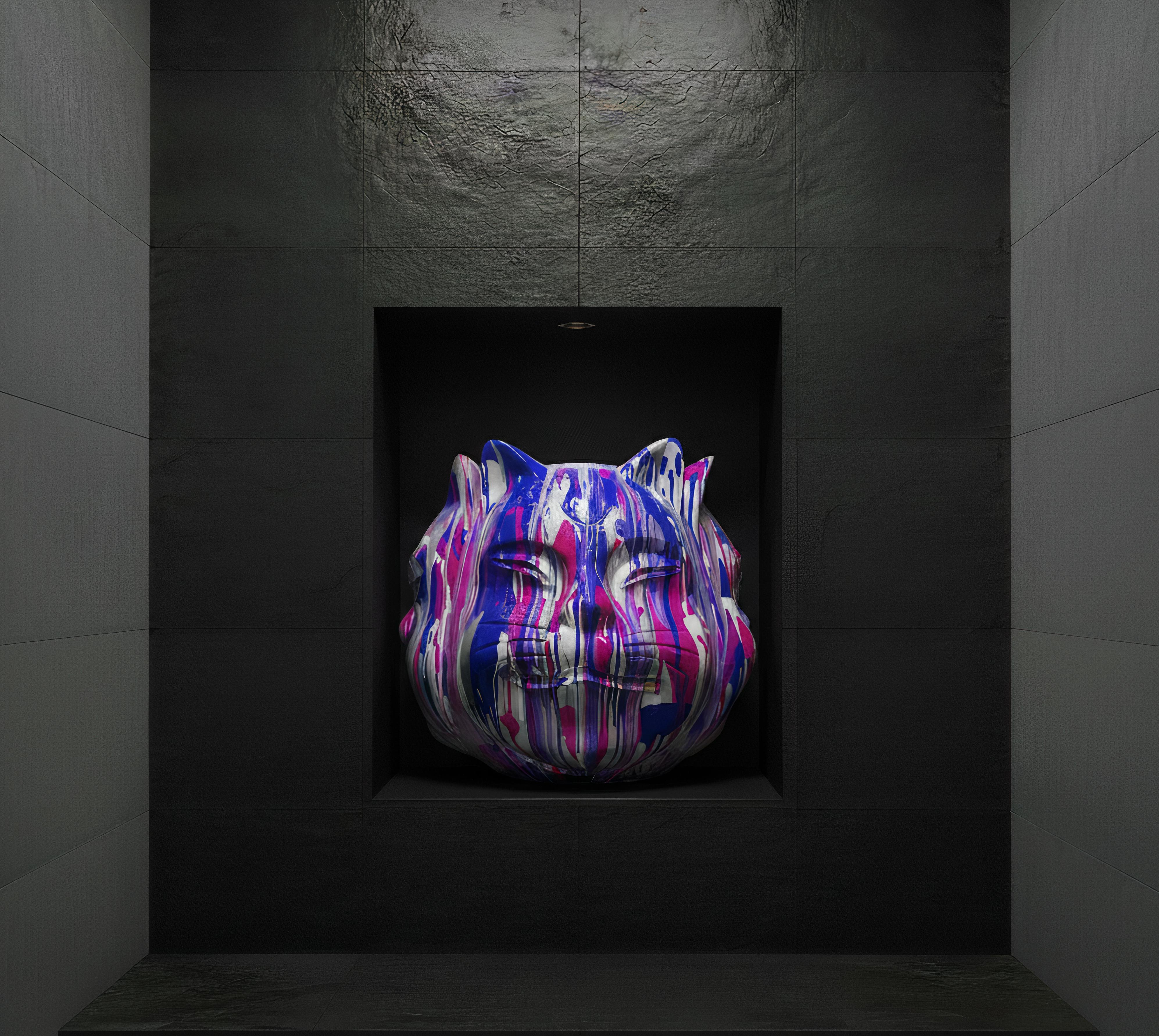 2015, édition de 8
Mix Media Résine Fibre de verre peinte et vernie & Acier inoxydable poli
19 7/10 × 19 7/10 × 19 7/10 in - 50 × 50 × 50 cm
L'œuvre est signée par l'Artistics, gravée avec le numéro d'édition et la date sous l'œuvre.
Les œuvres sont