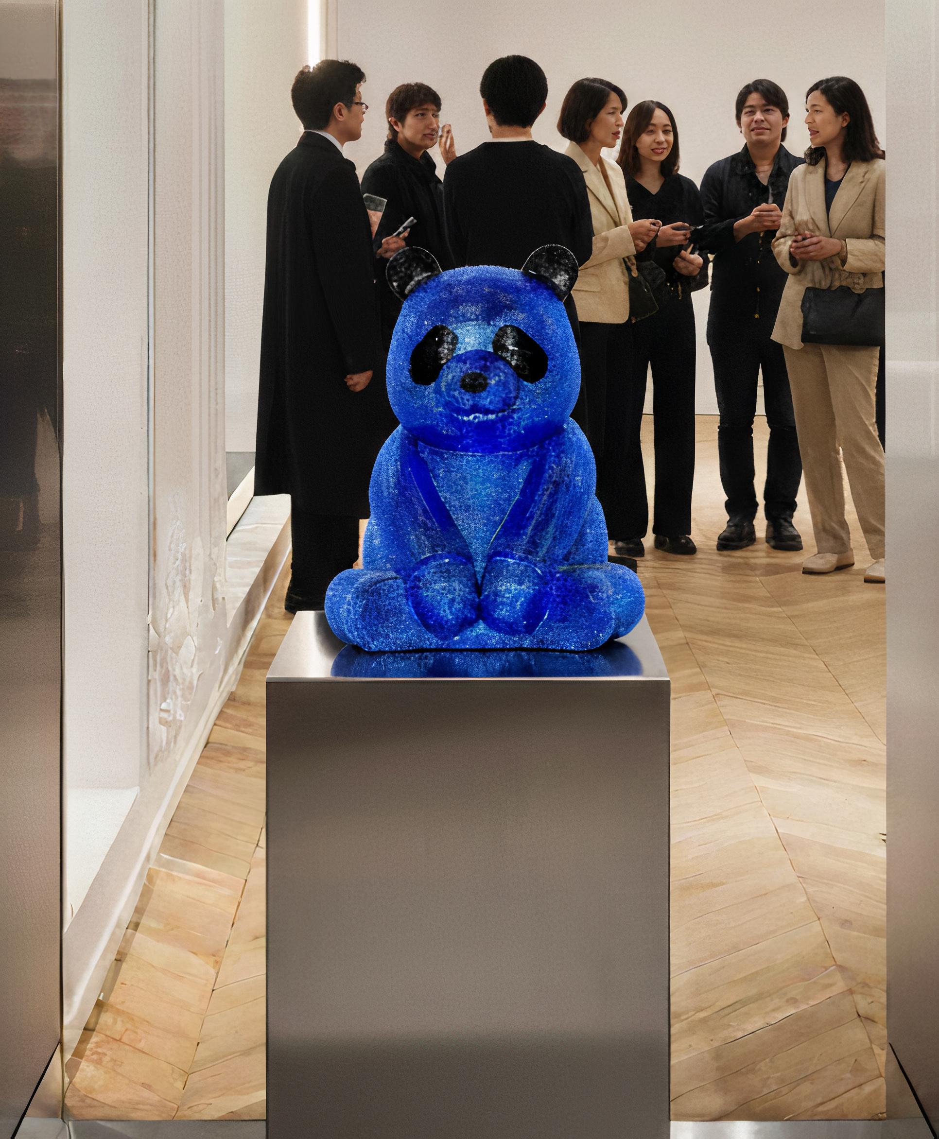 L'Azzurro Brillante di Pandasan: un piccolo splendore di Eleganza - Sculpture di HIRO ANDO