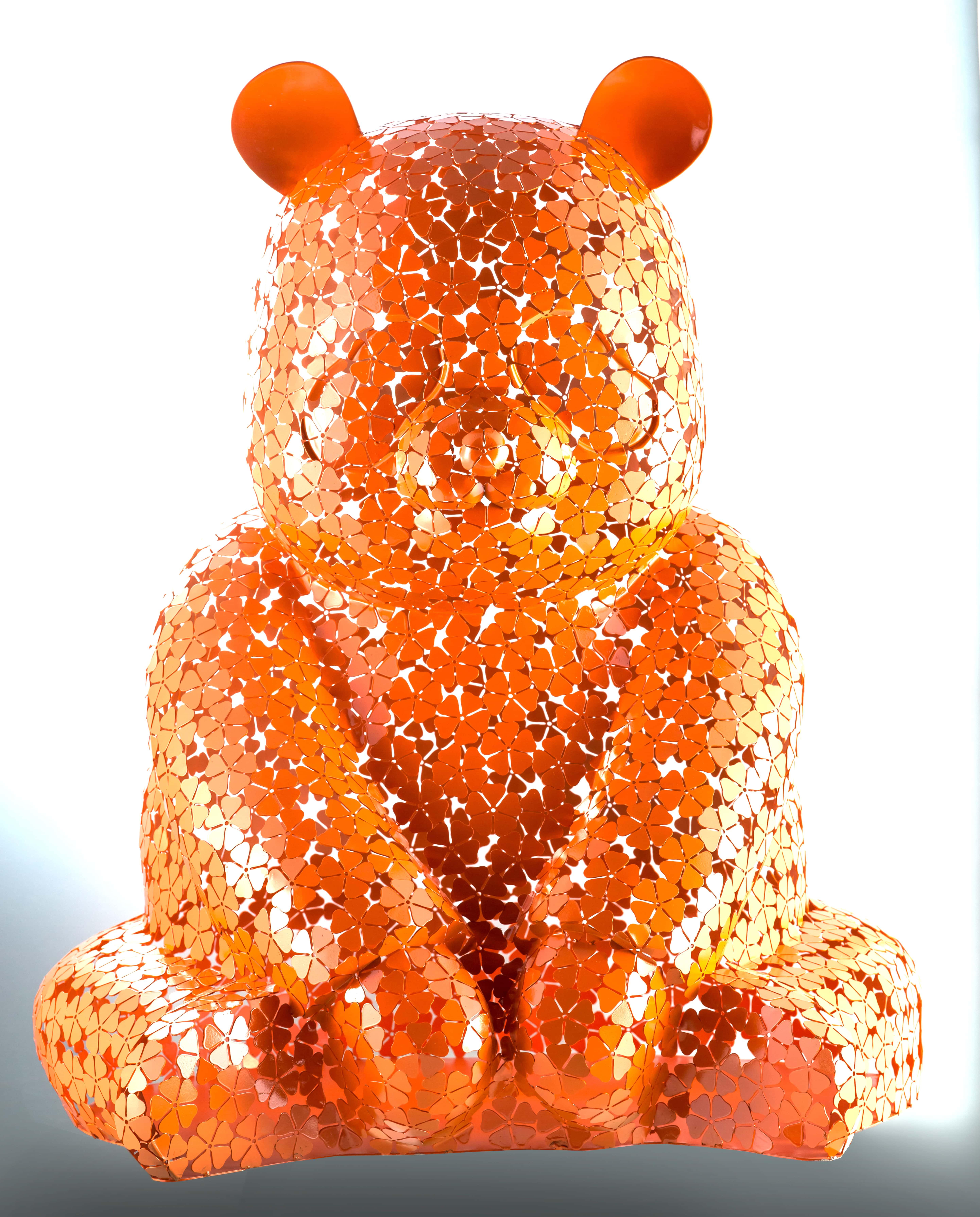 Pandasan's Flower Power Tangerine Symphony - Contemporary Sculpture by HIRO ANDO