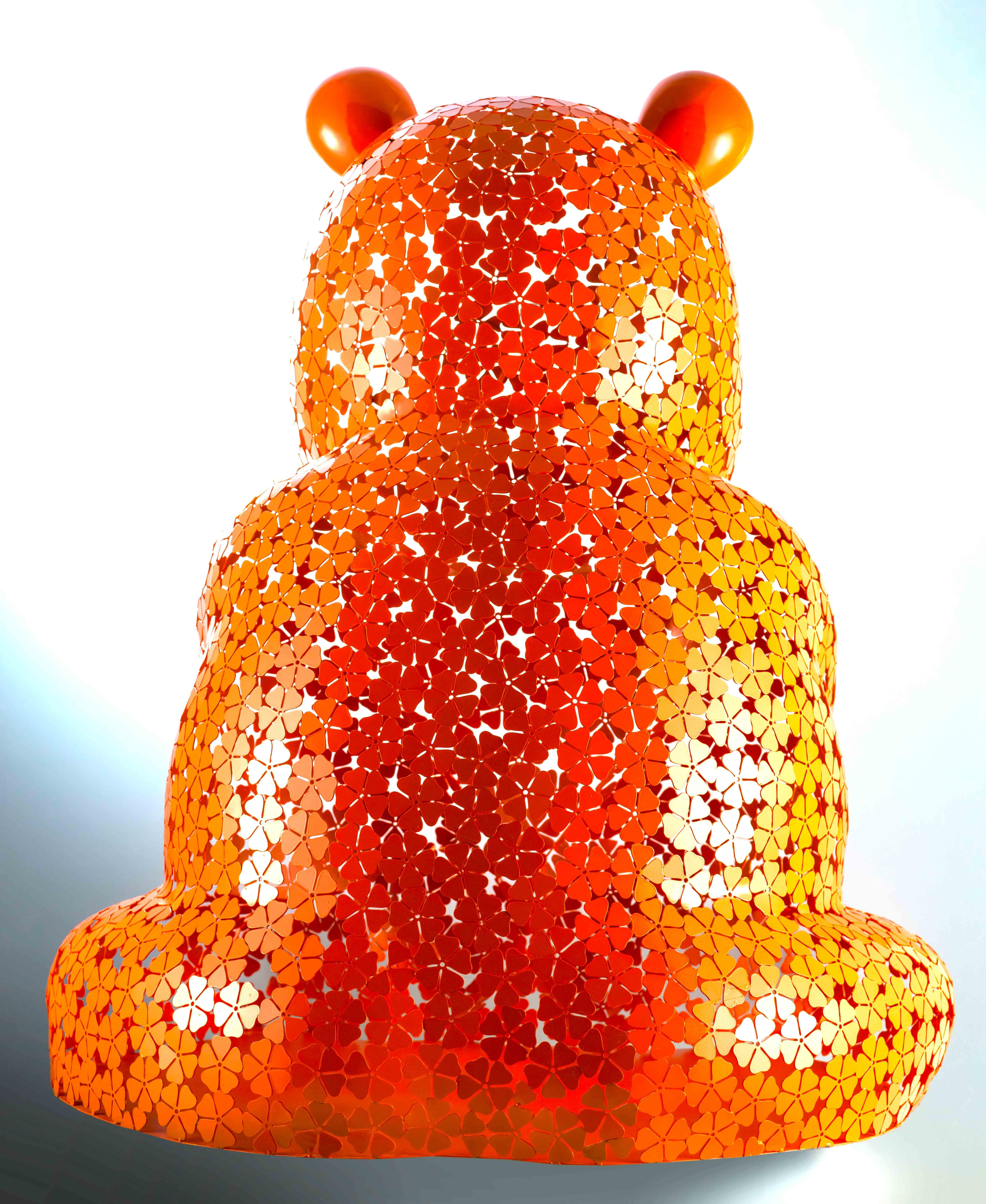Petite fleur de Pandasan : Serenade Tangerine - Contemporain Sculpture par HIRO ANDO