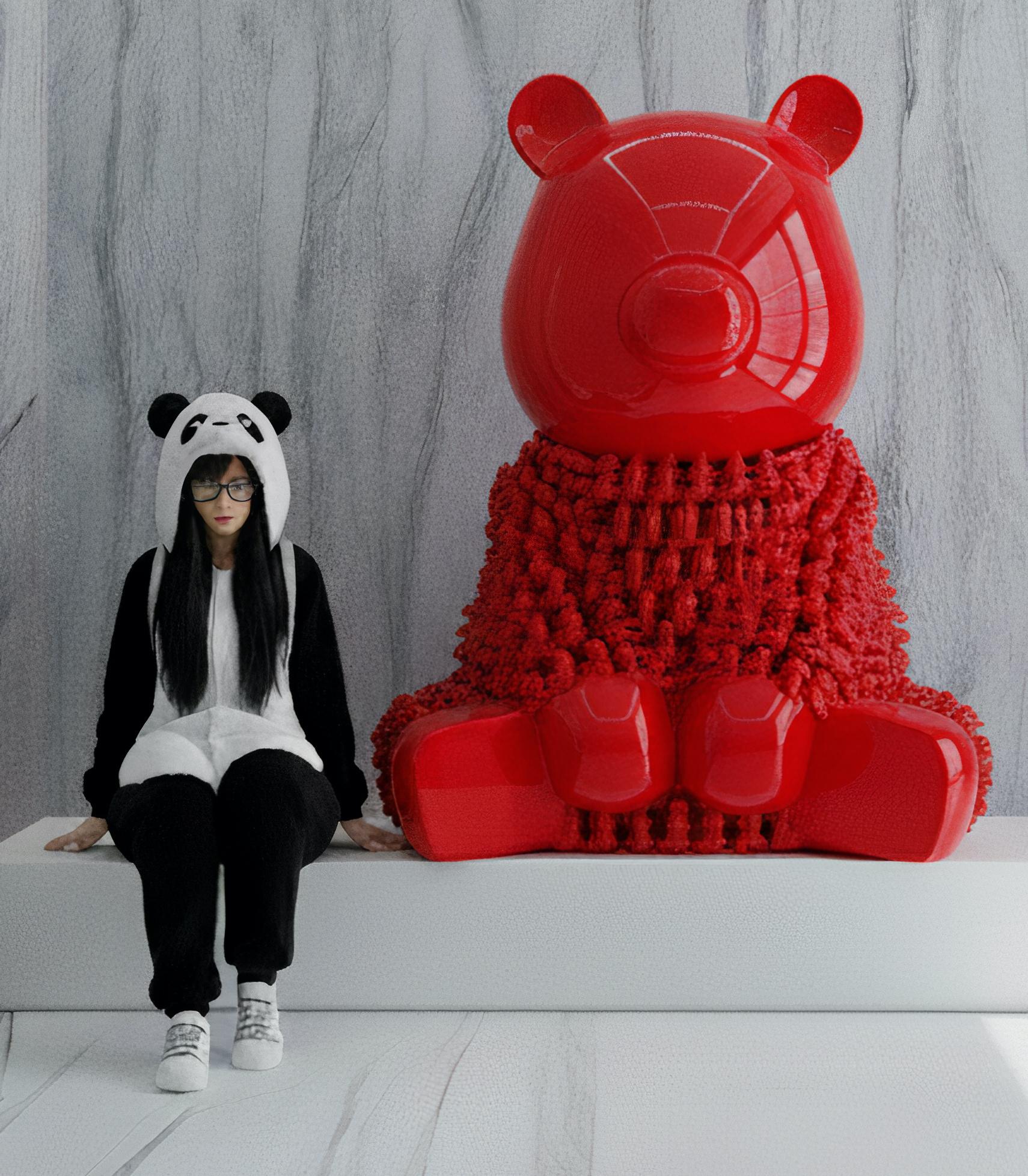 Il rosso di Pandason: un balletto lillipuziano di meraviglie cromatiche - Sculpture Contemporaneo di HIRO ANDO