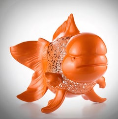 Petite Nishikigoi Elegance en métal orange : Mizu no Kasai Whispers