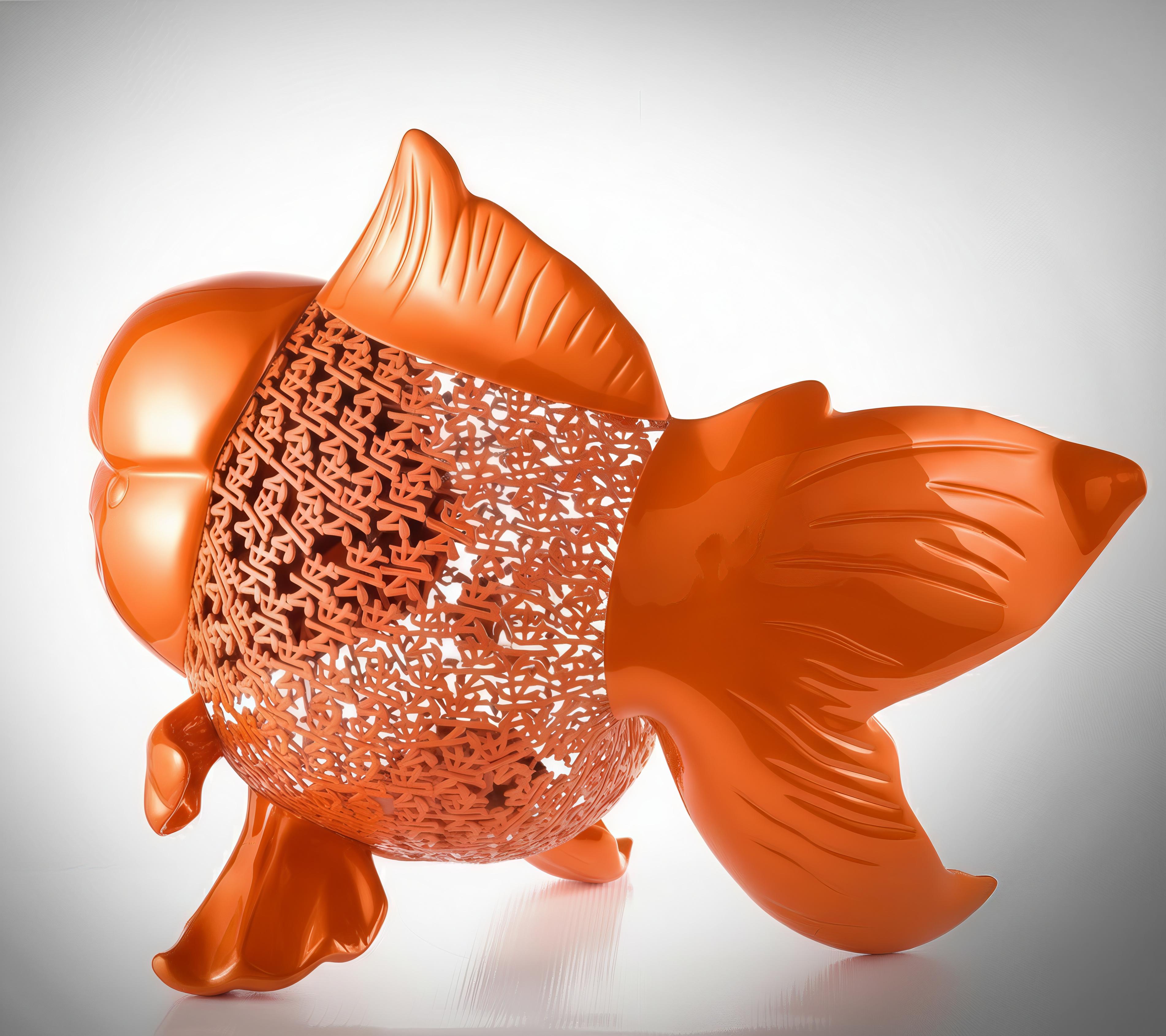 Petite Nishikigoi Elegance in Metall Orange : Mizu no Kasai Whispers im Angebot 4