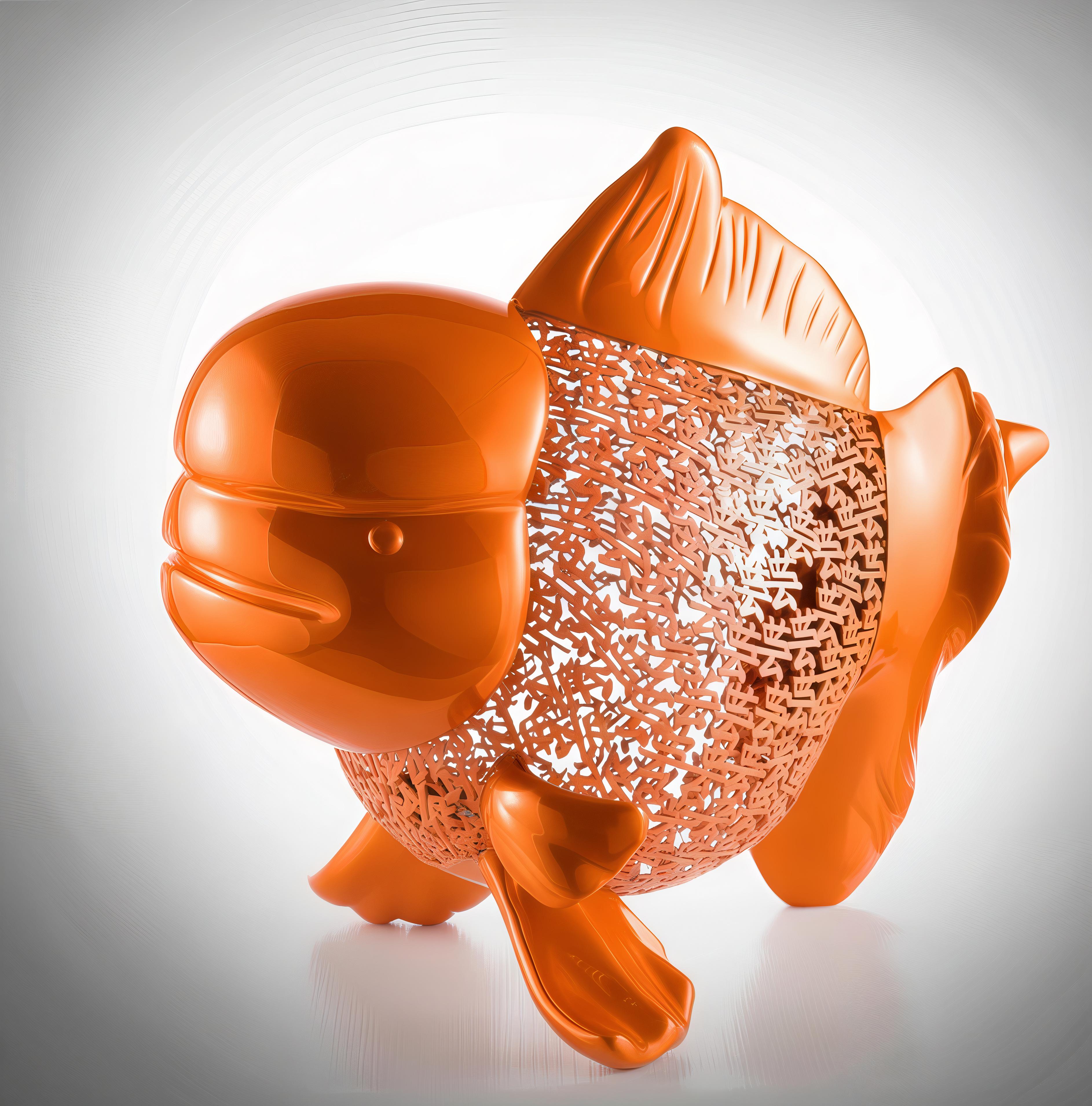 Petite Nishikigoi Elegance in Metall Orange : Mizu no Kasai Whispers im Angebot 6