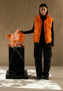 Petite Nishikigoi Elegance in Metal Orange : Mizu no Kasai Whispers