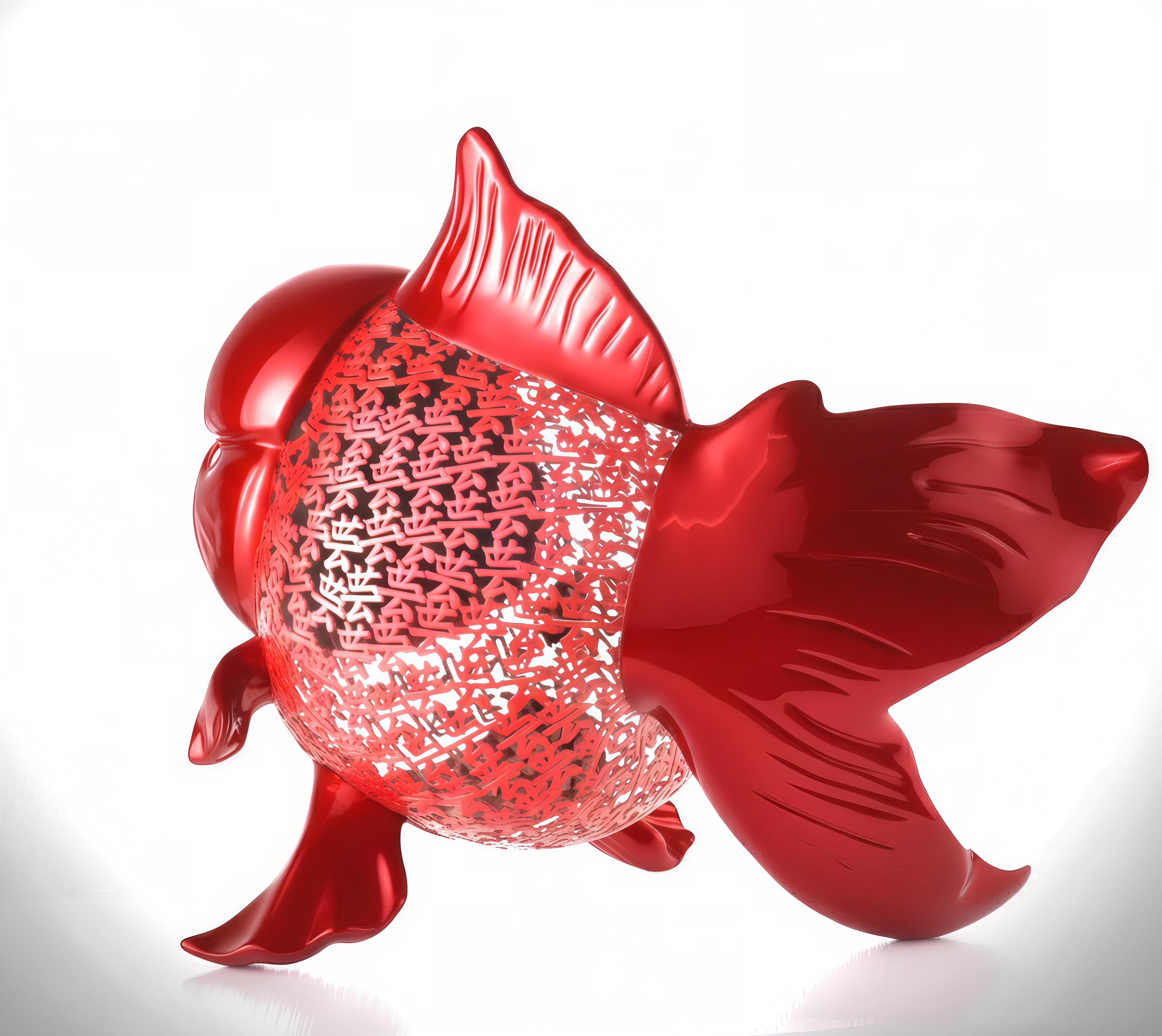 Petite Nishikigoi Elegance en métal rouge : Mizu no Kasai Whispers en vente 9