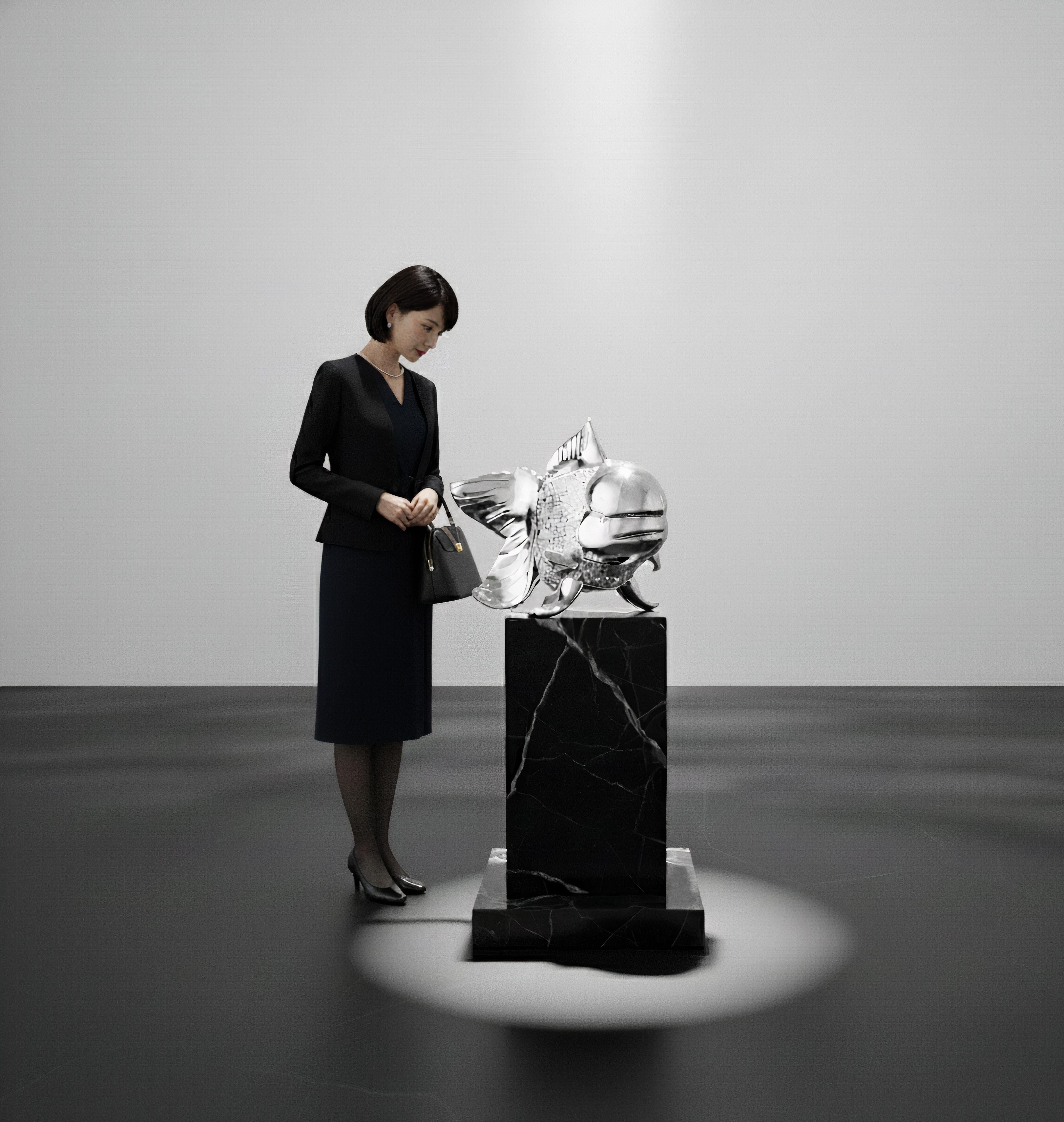 2015, 8 éditions
Acier inoxydable poli et sculpté, peint et verni
15 7/10 × 24 4/5 × 18 1/2 in - 40 × 63 × 47 cm
L'œuvre est signée par l'Artistics, gravée avec le numéro d'édition et la date sous les pieds.
Les œuvres sont accompagnées d'un
