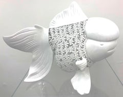 Petite Nishikigoi Elegance in Metal White : Mizu no Kasai Whispers