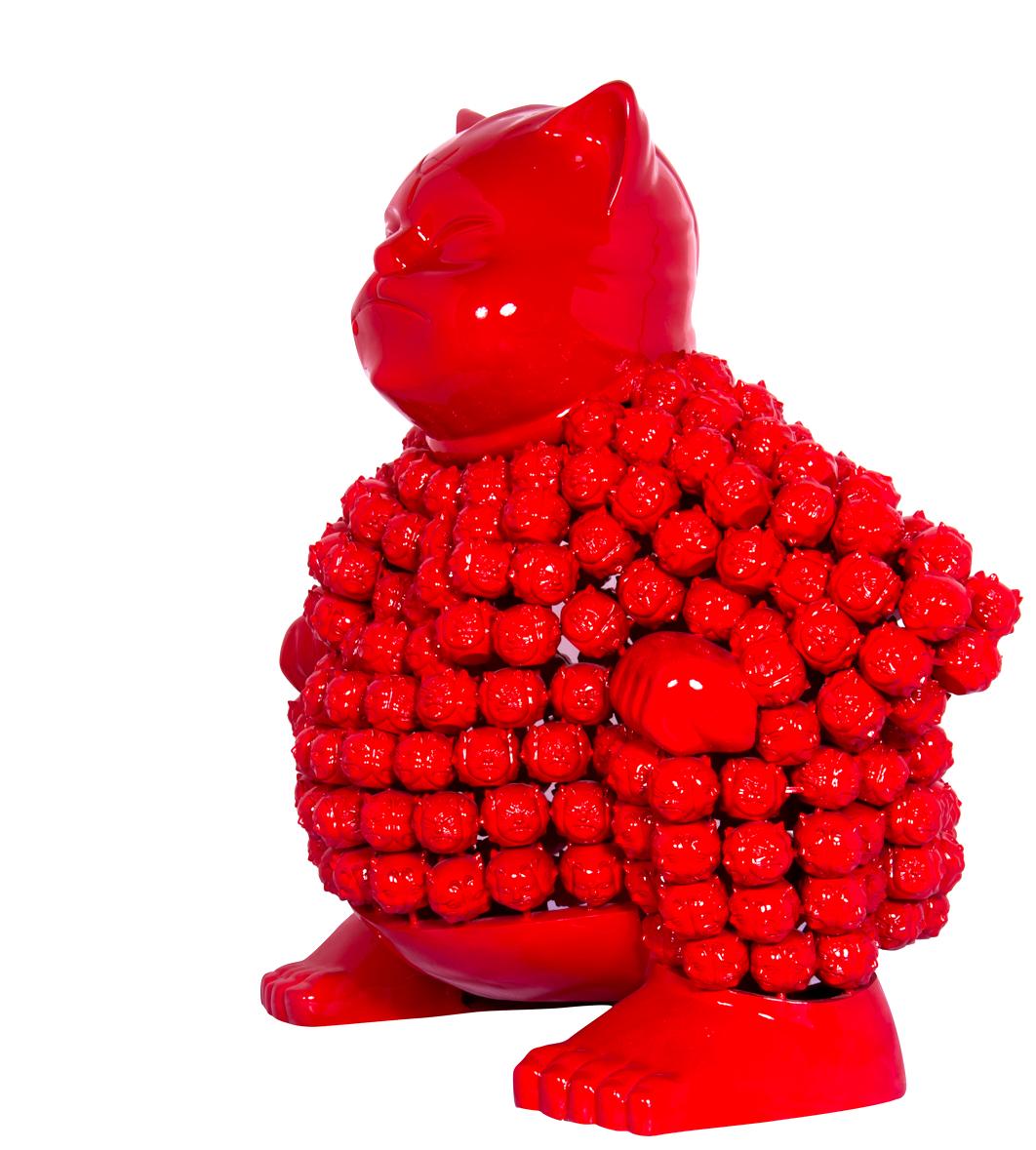 Red Sumonmyoji's Resonance : A Harmonious Ode to Onmyōdō's Dance of Dualities - Contemporary Sculpture by HIRO ANDO