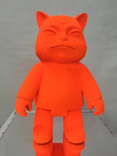  Hiro Ando  Cat  Orange. "ROBOCAT MONOLOGY" original sculpture 