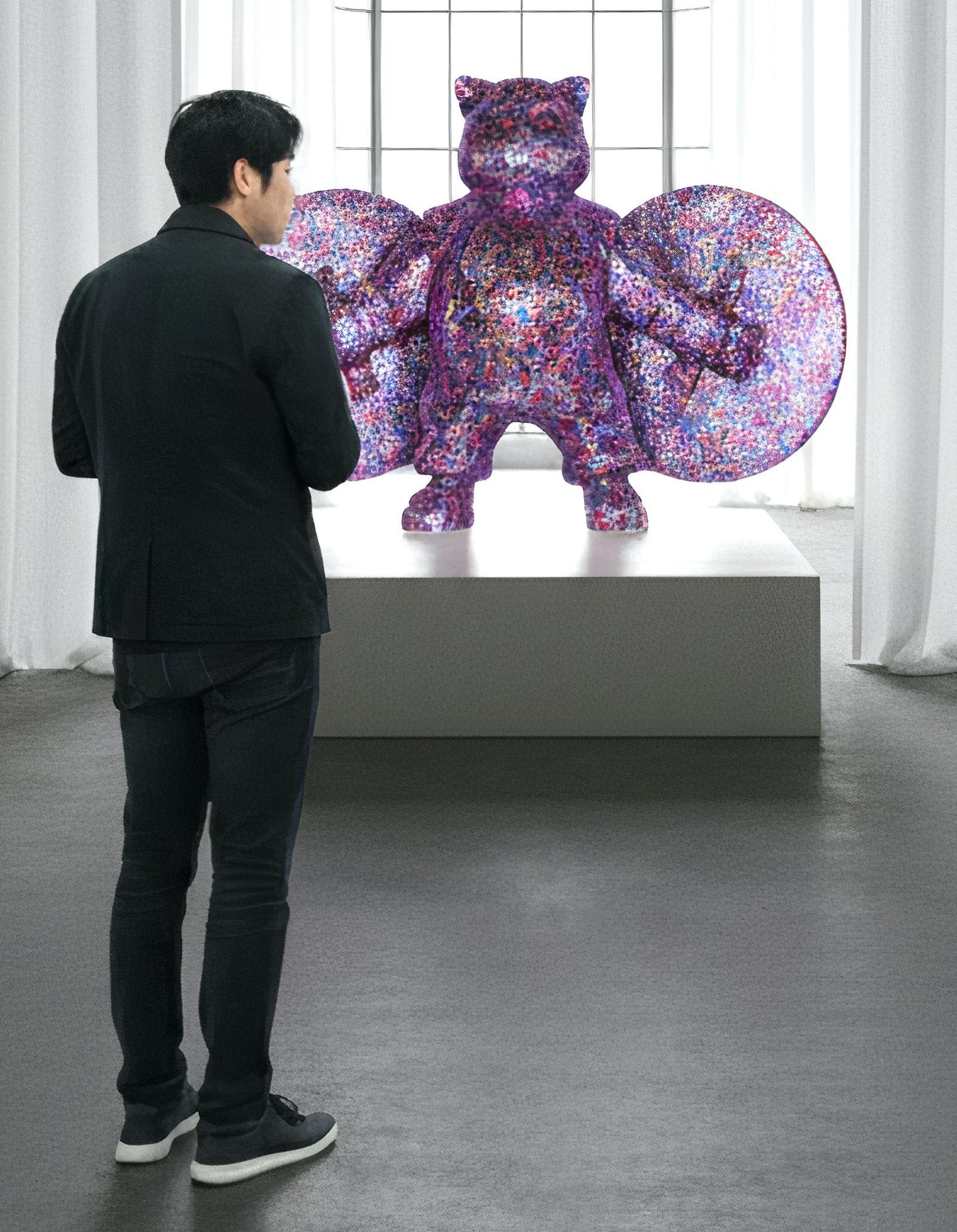 Roseate Sentinel : Warriorcat's Blush Crystal Guardian - Sculpture by HIRO ANDO