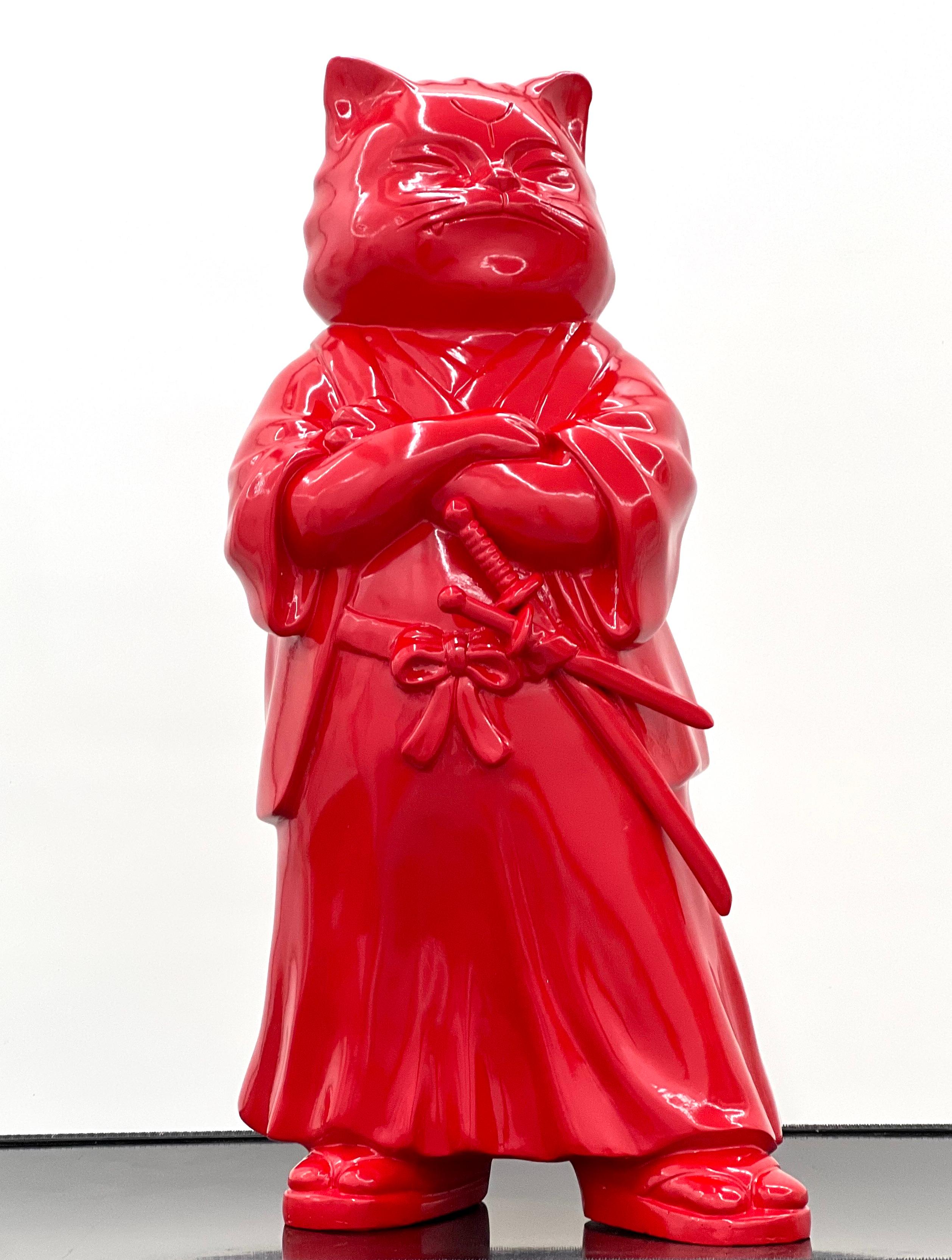 Posizione Nobile di Shoguncat : Vigore Regale Rosso - Sculpture Contemporaneo di HIRO ANDO