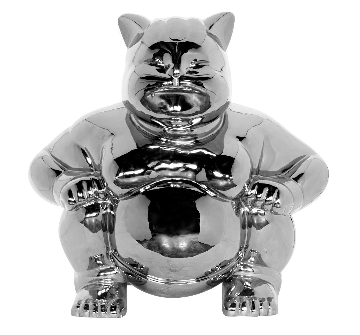 Steel Sumocat : Metallic Majesty - Contemporary Sculpture by HIRO ANDO