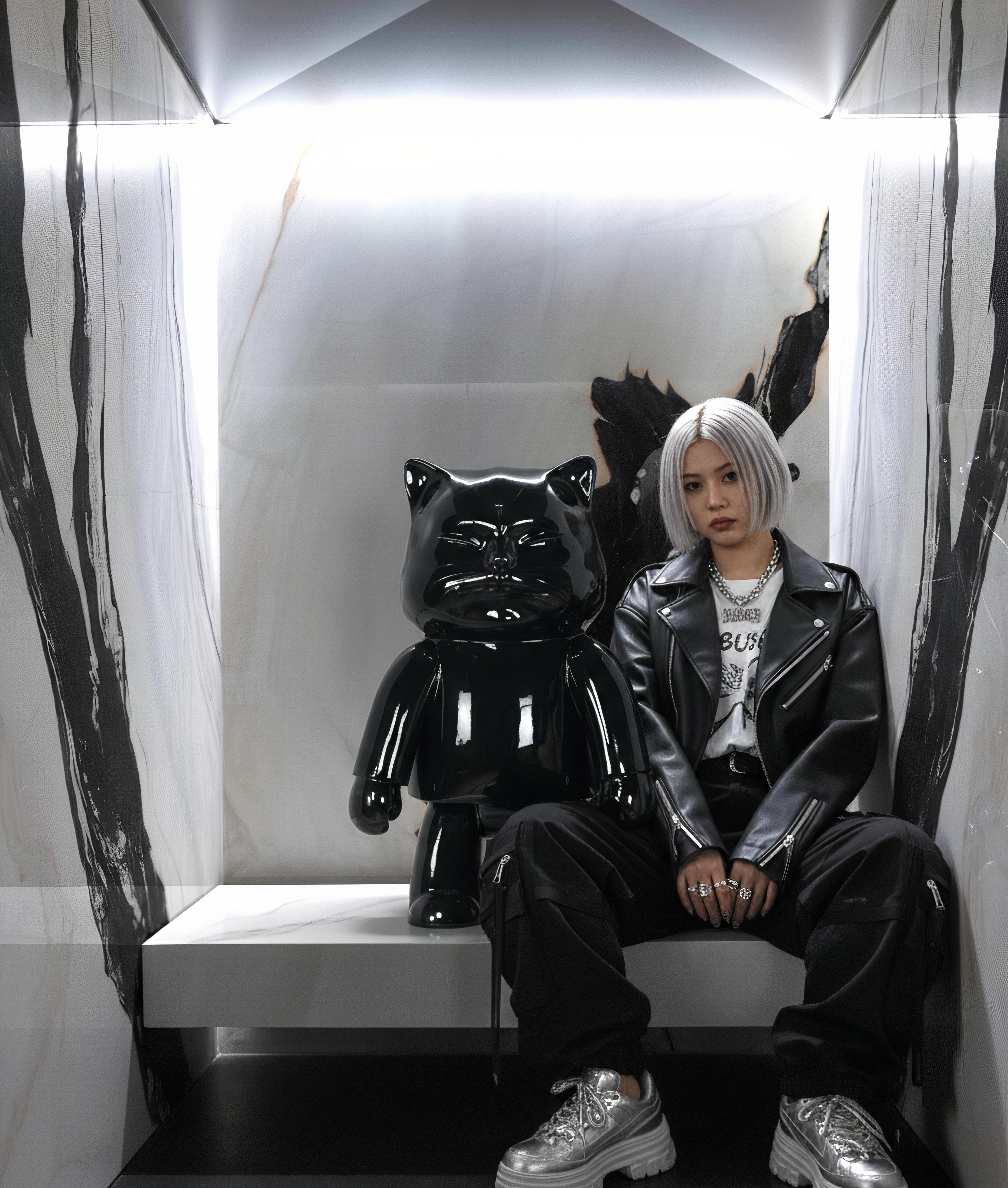 2006, edizione di 20
resina in fibra di vetro dipinta e verniciata
39 2/5 × 23 3/5 × 15 7/10 in - 100 × 60 × 40 cm
L'opera è firmata dall'artista, incisa con numero di edizione e data sotto l'opera.
Le opere d'arte sono accompagnate da un