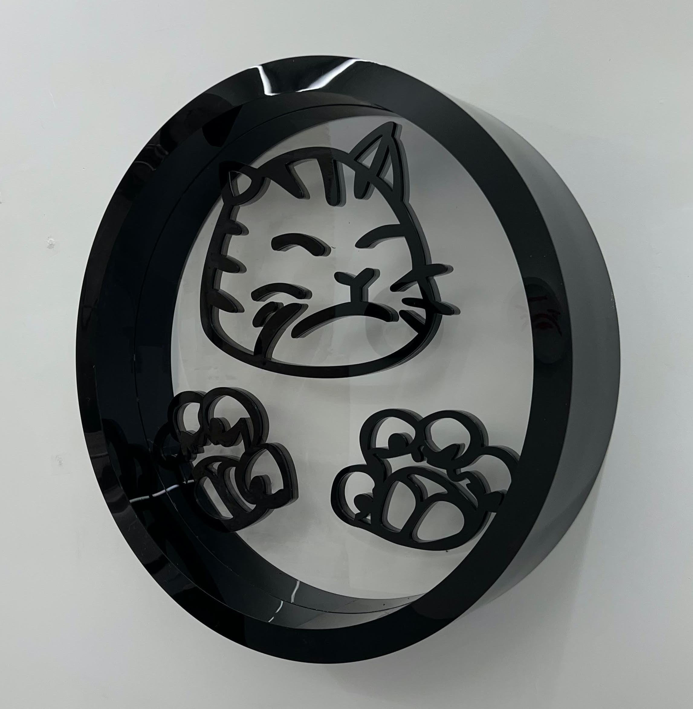 The Saga of Samuraicat's Hanko , Schwarz (Zeitgenössisch), Sculpture, von HIRO ANDO