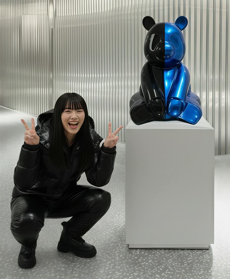 The United Pandasan  : Spectral Symmetry Black 
Blu - Sculpture di HIRO ANDO