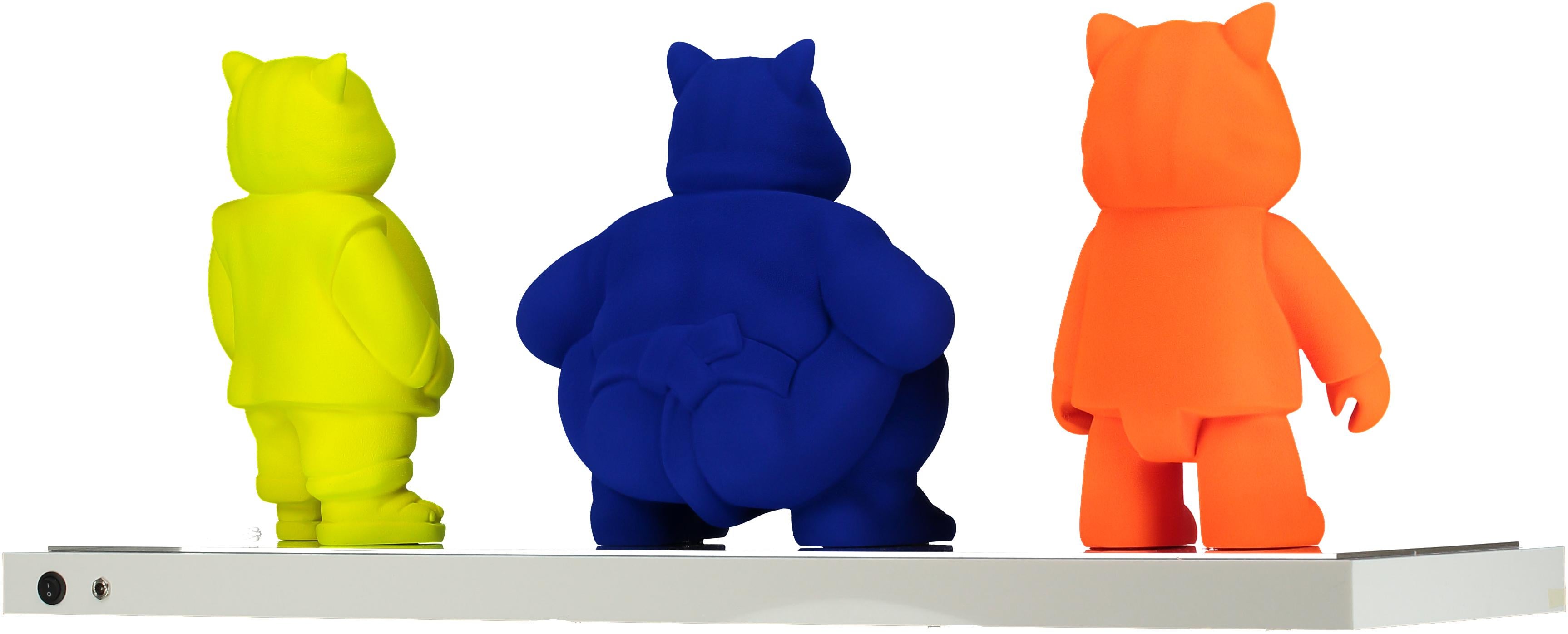 Trilogie Robotcat orange, Sumocat Blu, Urbancat jaune : Feline Metropolis en vente 1