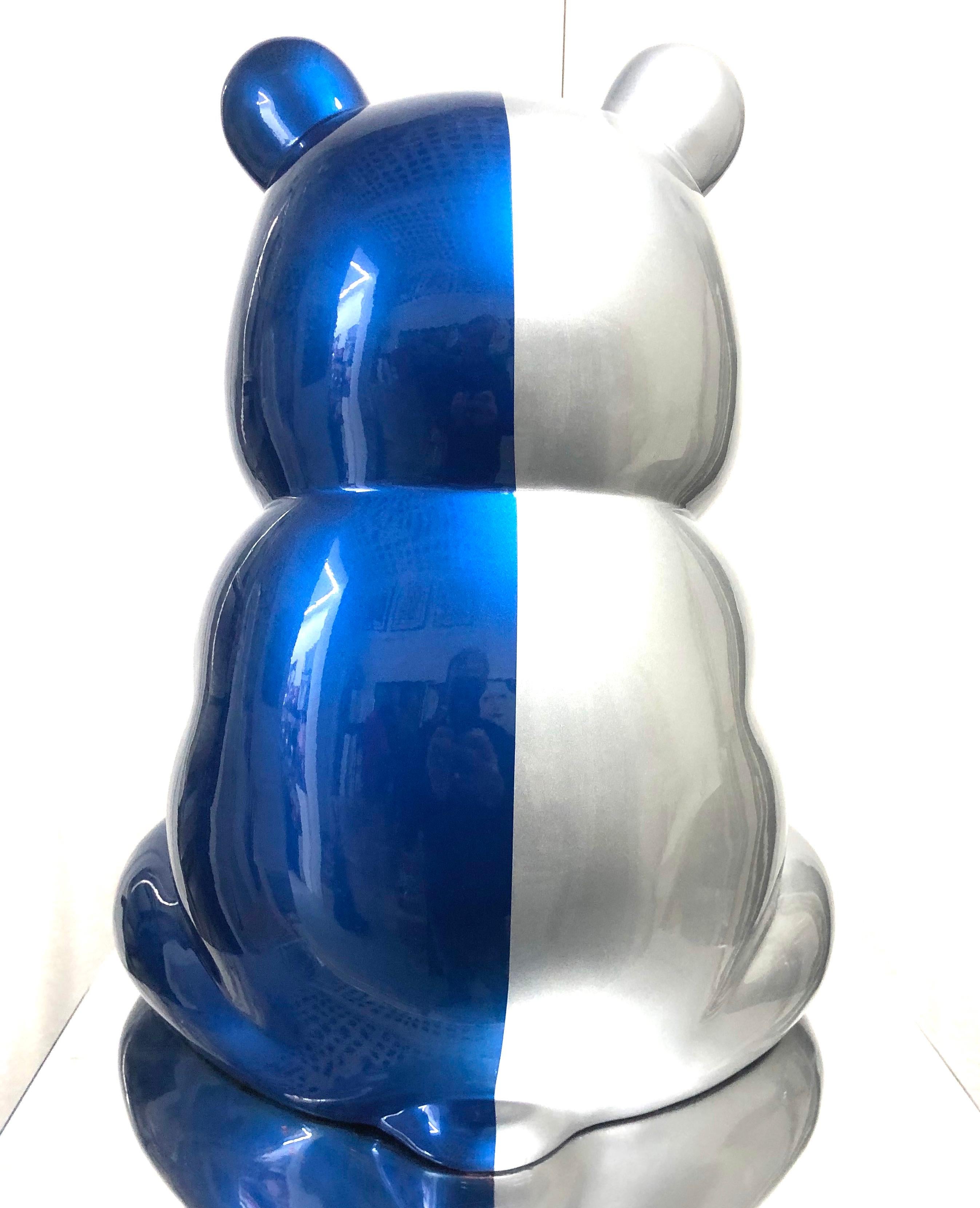 Vereinigte Pandasan  Spectral Symmetrie: Blau & Silber (Zeitgenössisch), Sculpture, von HIRO ANDO