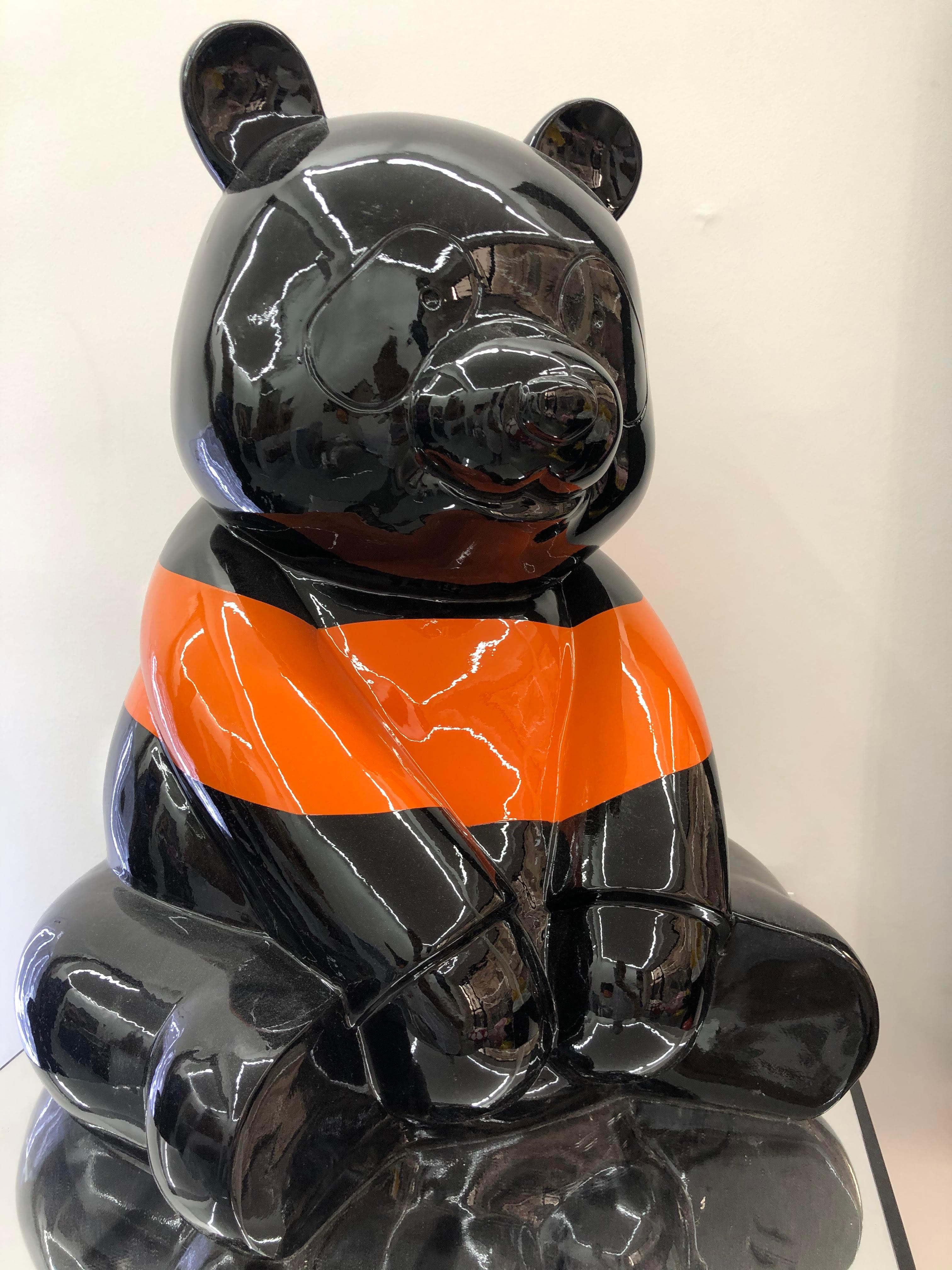The United Pandasan  : Spectral Symmetry Black & Orange - Sculpture by HIRO ANDO