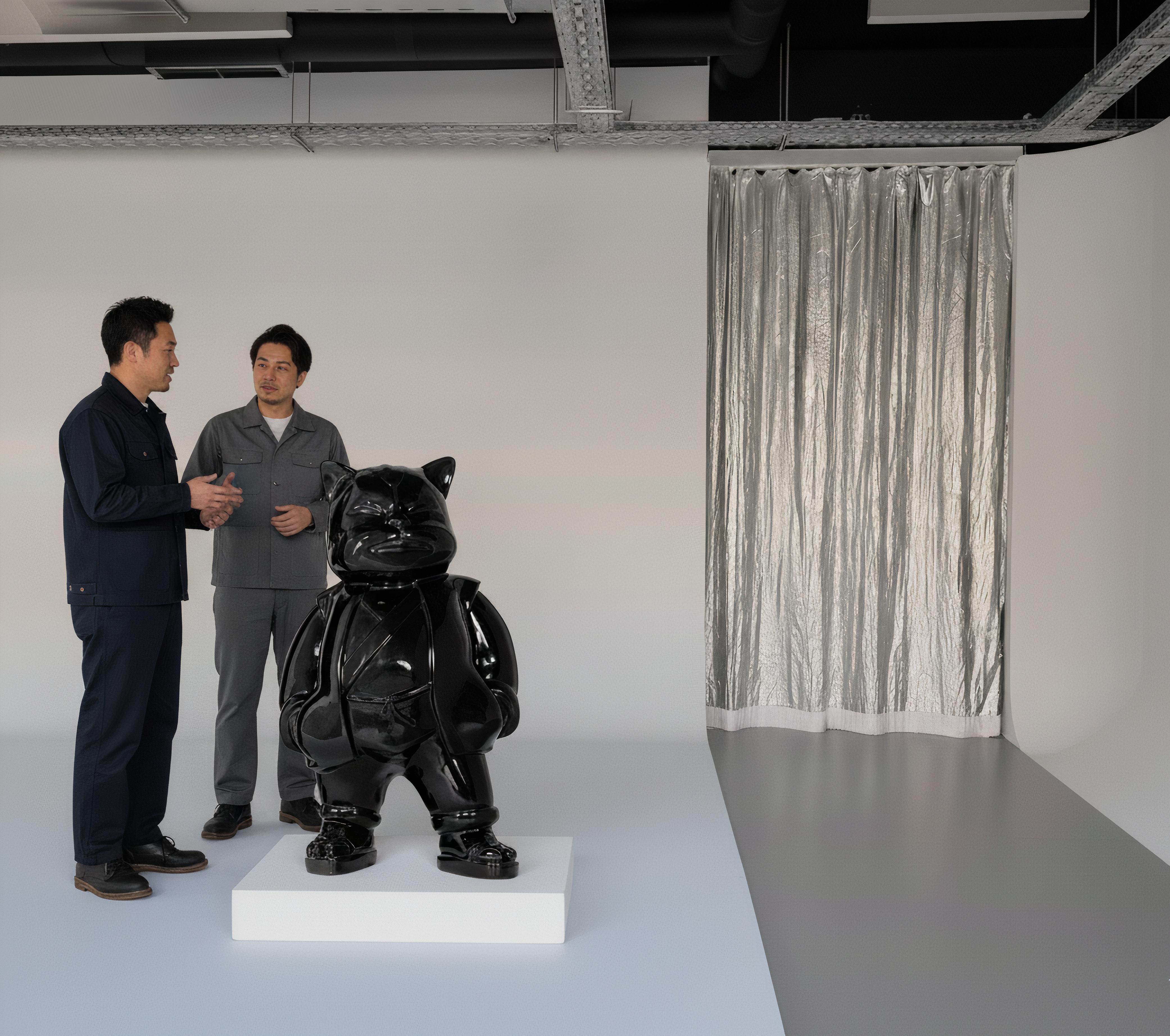 Urbancat Elegance : Schwarze Metropolis Muse im Angebot 4