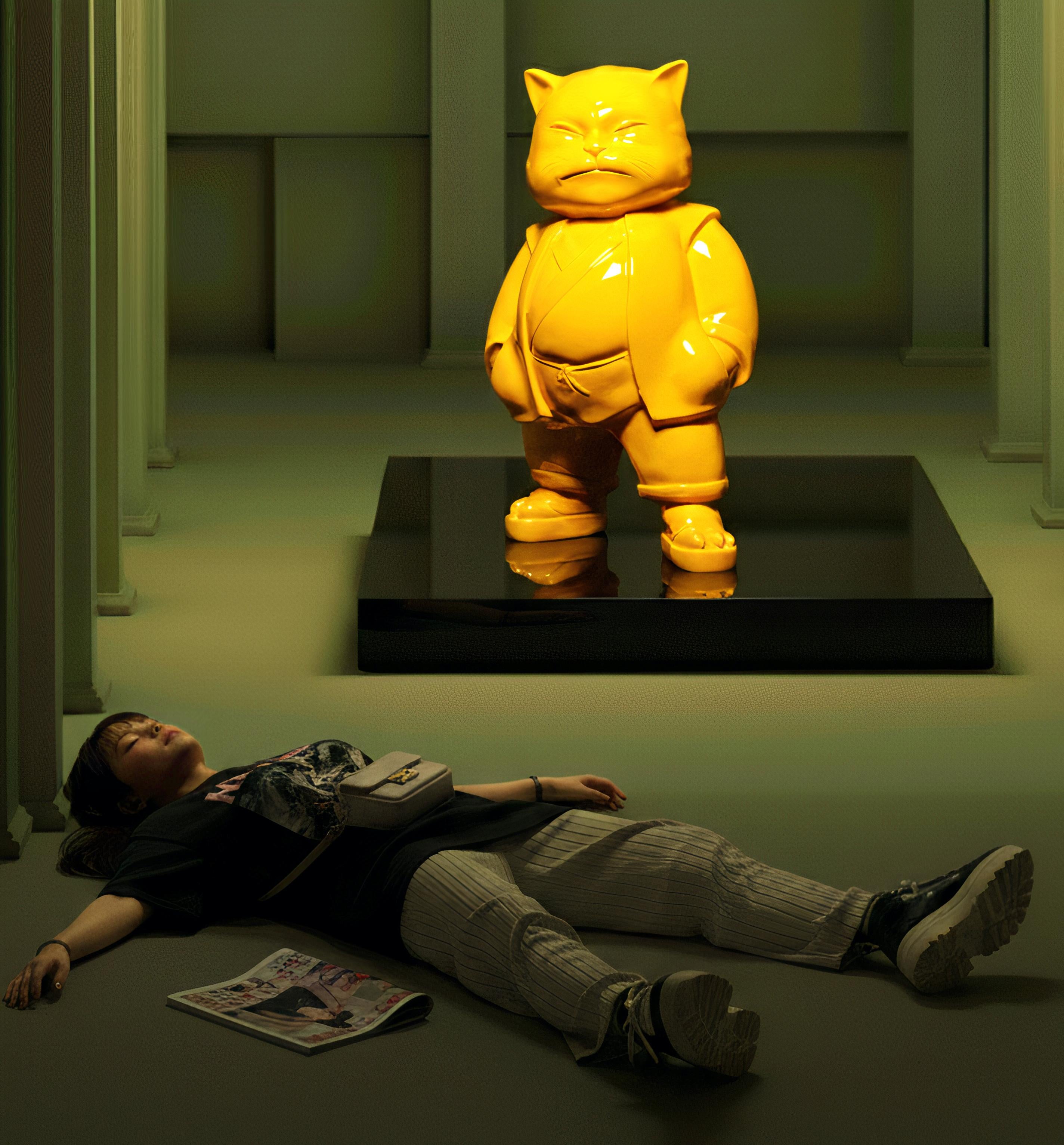 Urbancat Elegance : Yellow Metropolis Muse