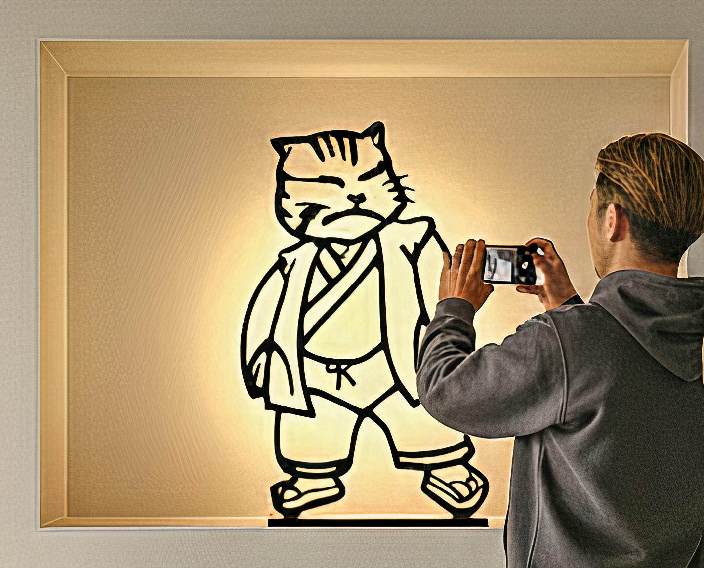 UrbanCat Gleam : Cityscape Light Sketch - Sculpture by HIRO ANDO