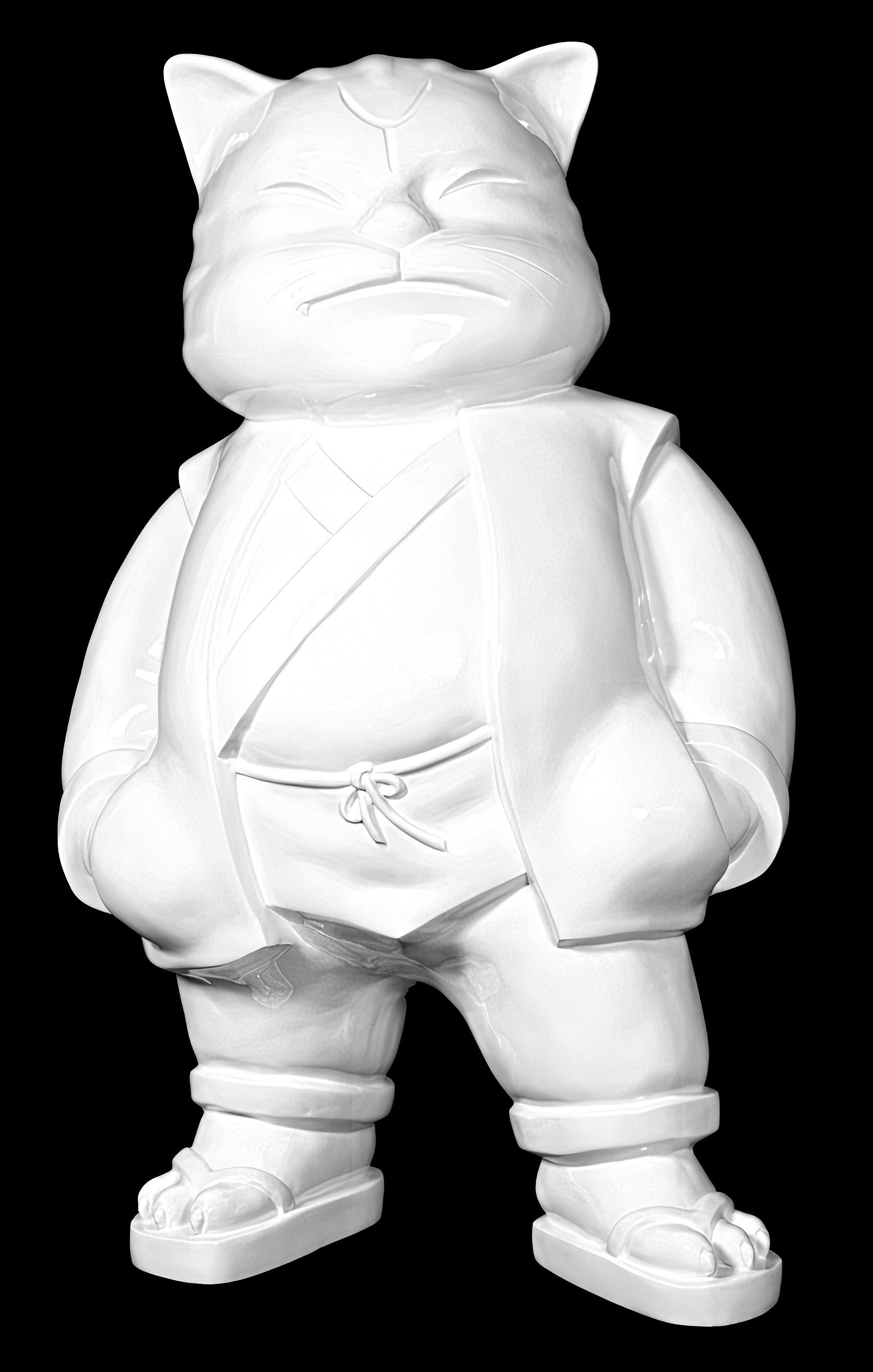 Urbancat Magnifico : Weiße Metropole Muse (Zeitgenössisch), Sculpture, von HIRO ANDO