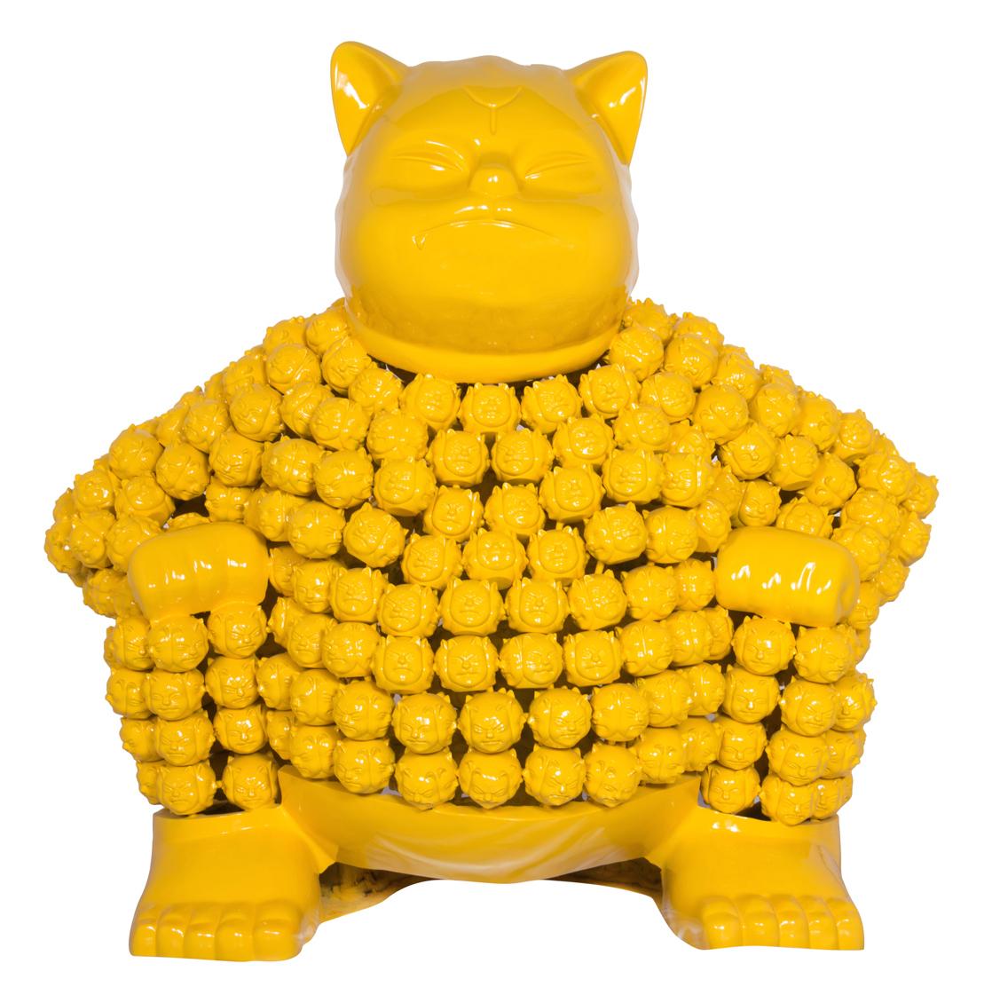 Yellow Sumonmyoji's Resonance : A Harmonious Ode to Onmyōdō's Dance of Dualities - Contemporary Sculpture by HIRO ANDO