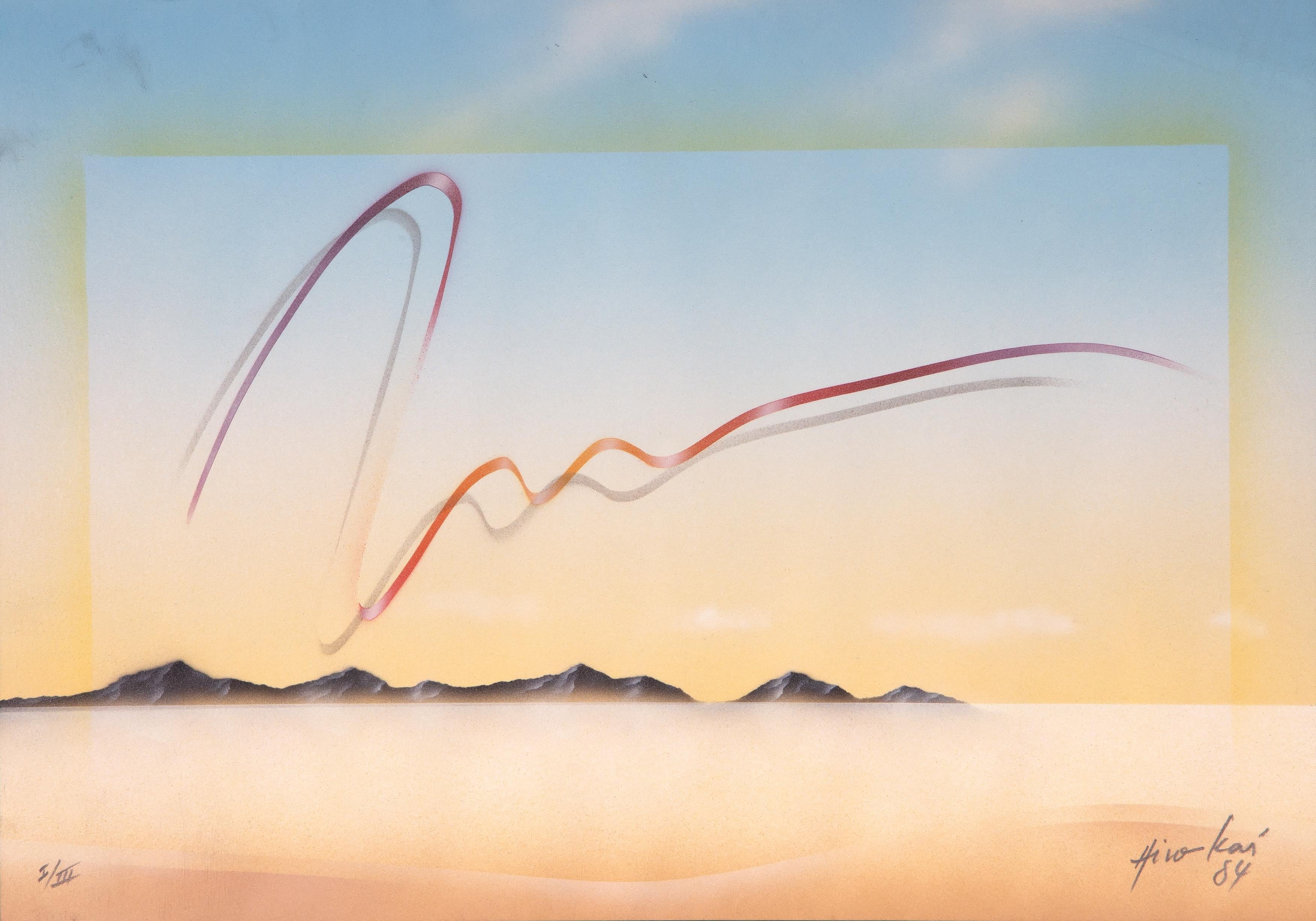 Floating Ribbon, Lithograph by Hiro Kai