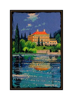 Hiro Yamagata Original French Landscape Painting Gouache Signed Olympic Artwork