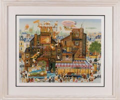 "Vacance" framed, signed 1980 limited edition serigraph by artist Hiro Yamagata