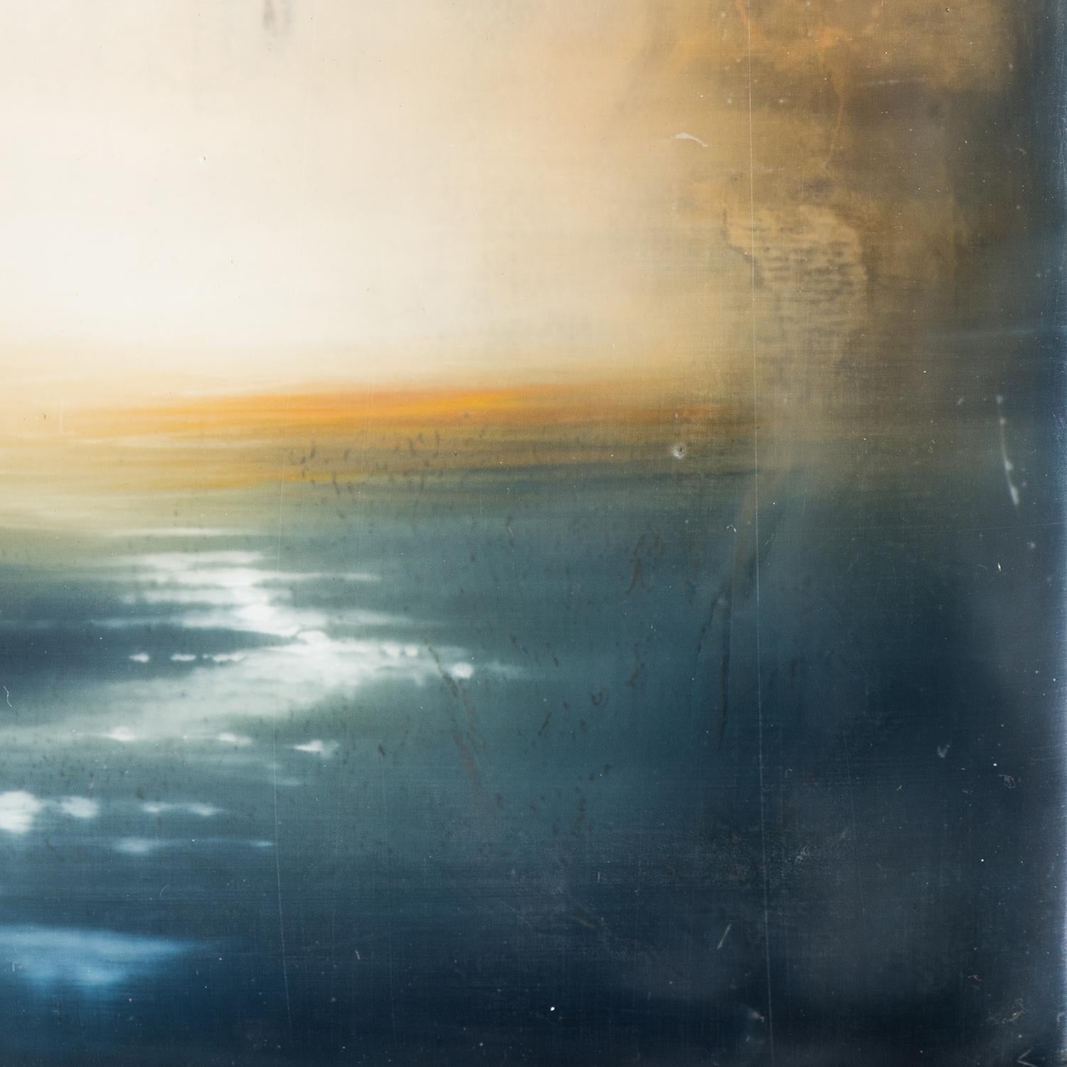 oil and wax on canvas

Neoromantic painter Hiro Yokose fuses multiple layers of wax and oil paint to create mysterious, veiled landscapes illuminated with flashes of light in the sky and reflections on the water. His works are elegant landscapes