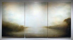 5322 Triptych by Hiro Yokose. Original oil and wax landscape painting.