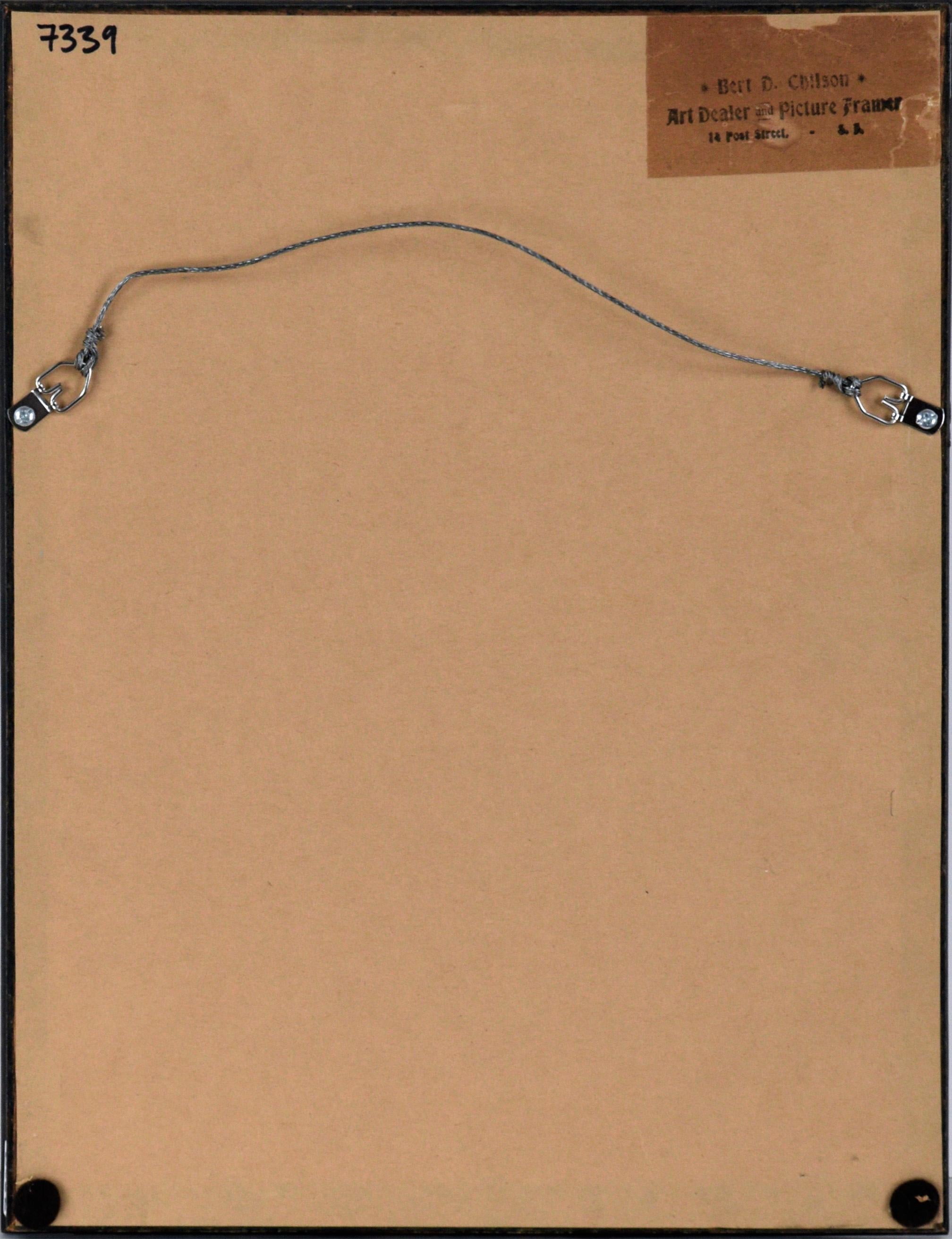 Caught in the Rain - Gravure sur bois japonaise à l'encre sur papier 5