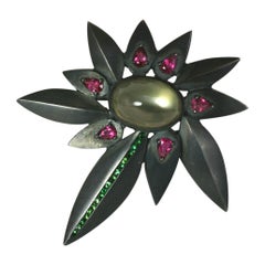 Hiroko Artisanal Moonstone Brooch