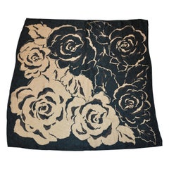 Hiroko Kapp Forest Green  "Multi Floral on Floral Roses" Silk Jacquard Scarf