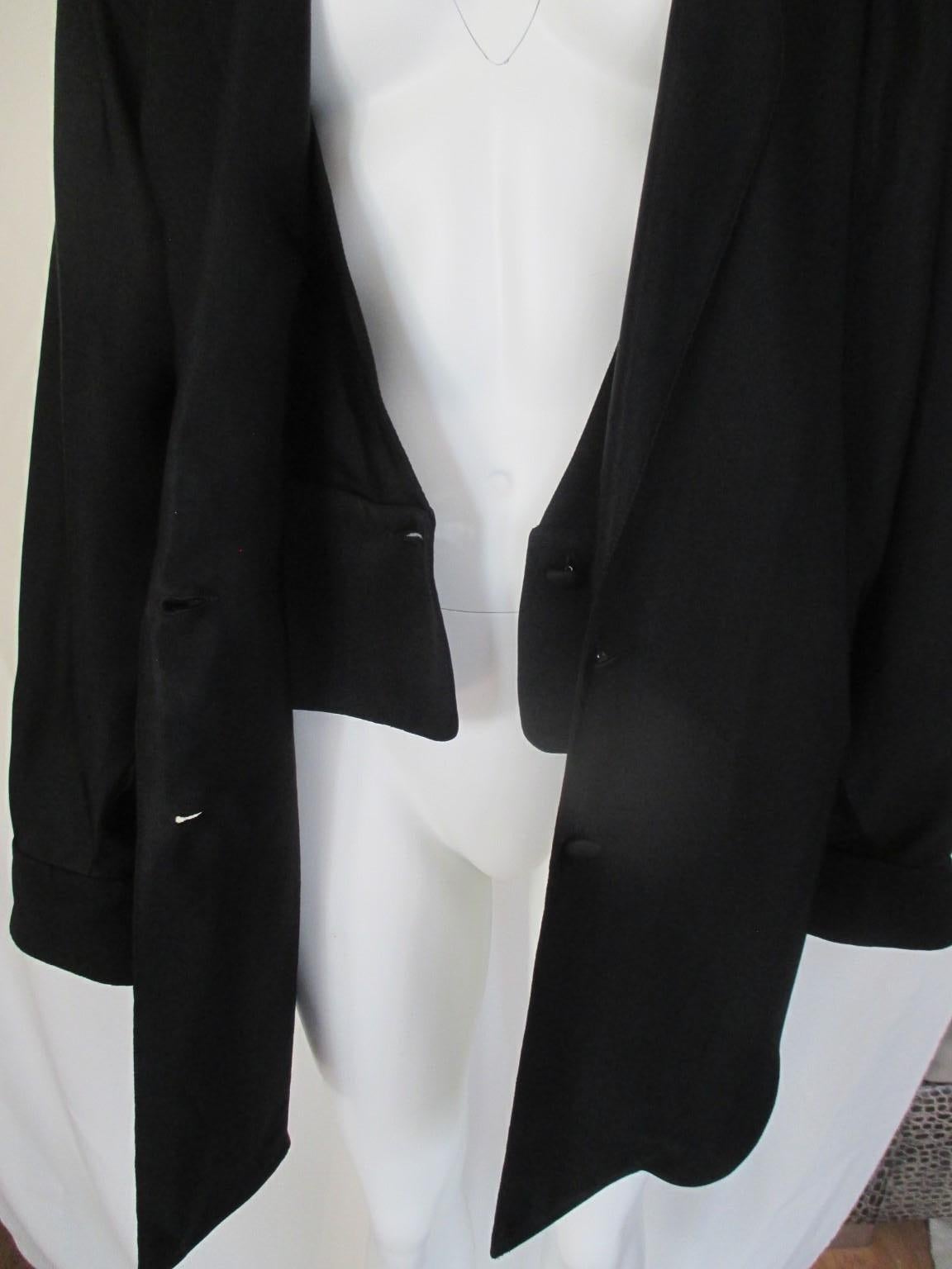 Women's or Men's  Hiroko Koshino Japan Black Design Jacket 1980 For Sale