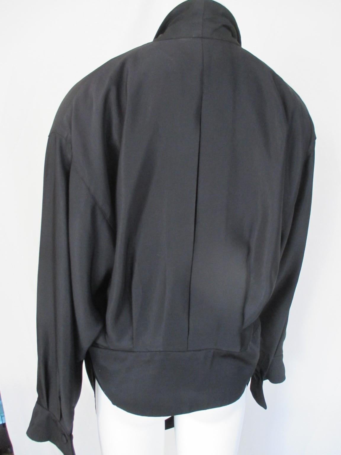 Hiroko Koshino Japan Black Design Jacket 1980 For Sale 3