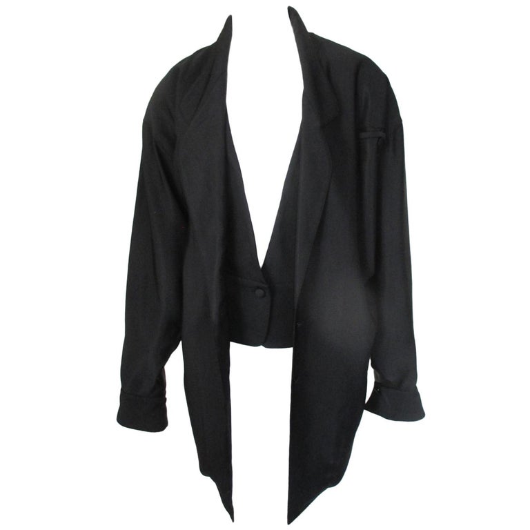 Hiroko Koshino Japan Black Design Jacket 1980 For Sale at 1stDibs