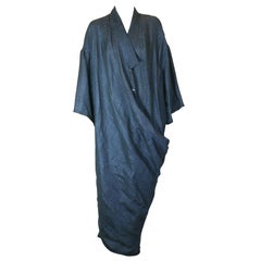Vintage Hiroko Koshino Hybrid Linen Sari Kimono Wrap Ensemble