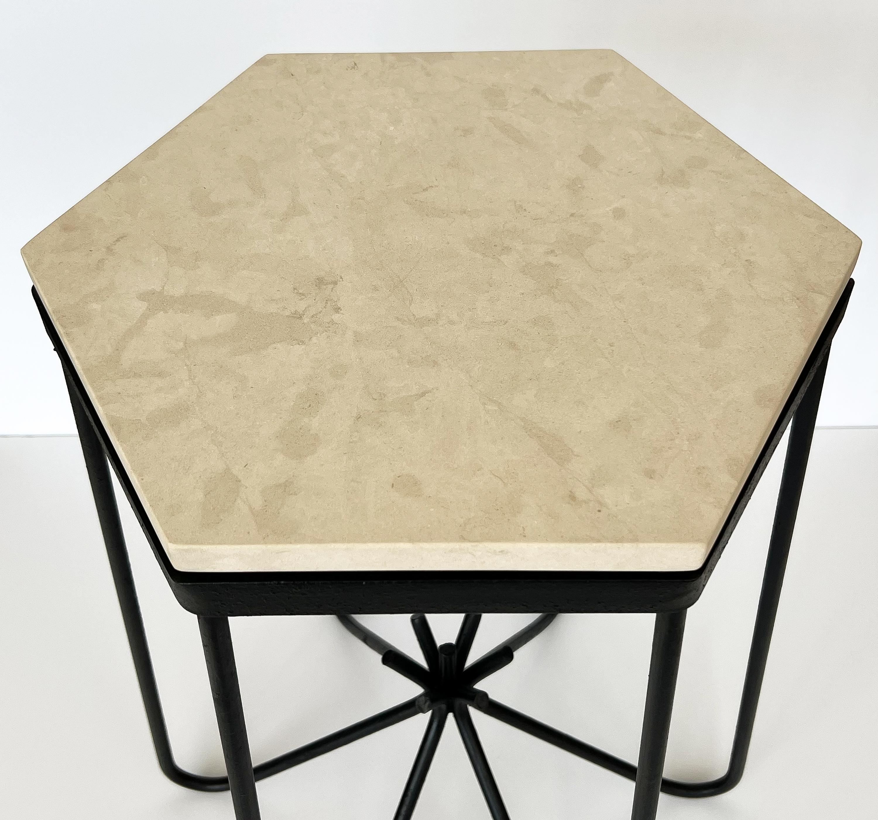 Blackened Hirondelle Side Table in the Style of Jean Royère