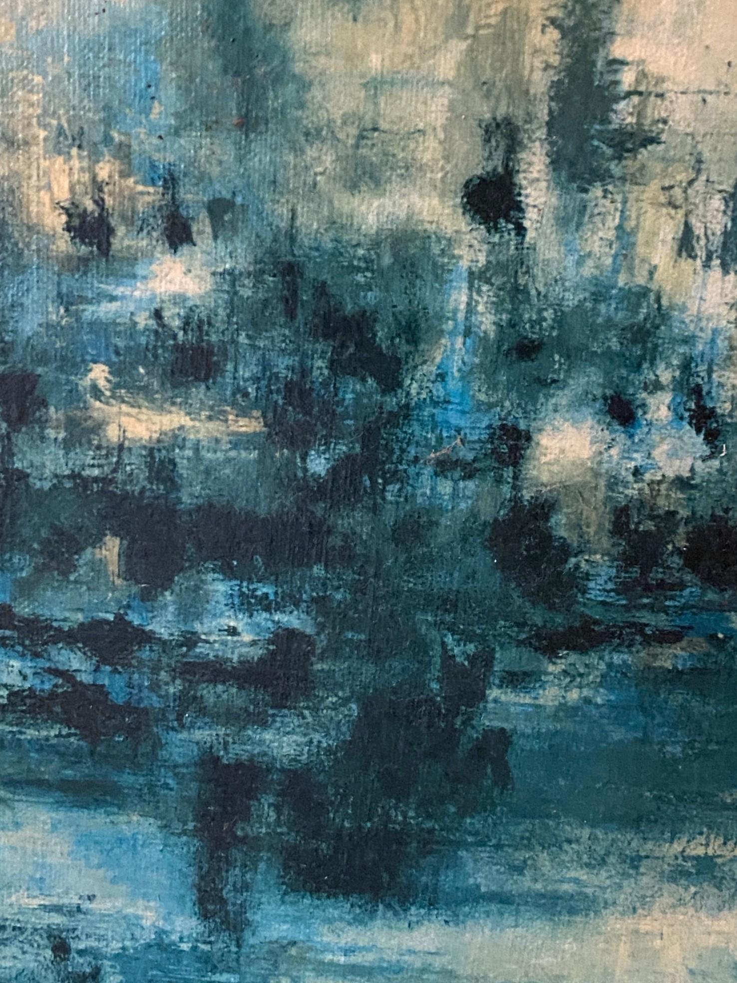 Hiroshi Honda firmato Pittura ad olio astratta giapponese-americana del medio secolo in vendita 8