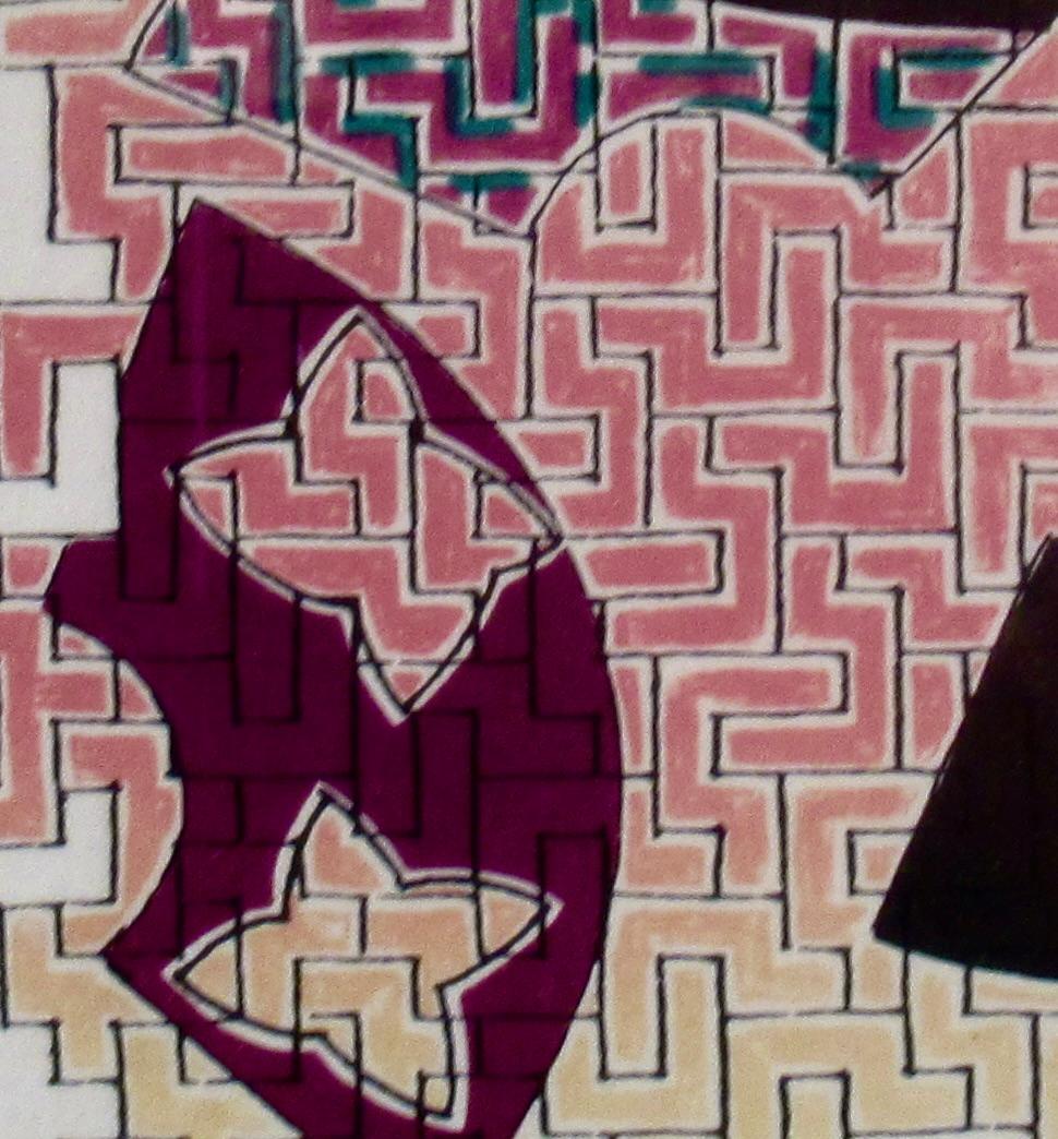 Fan d'autunno - Abstract Print Marrone di Hiroshi Murata