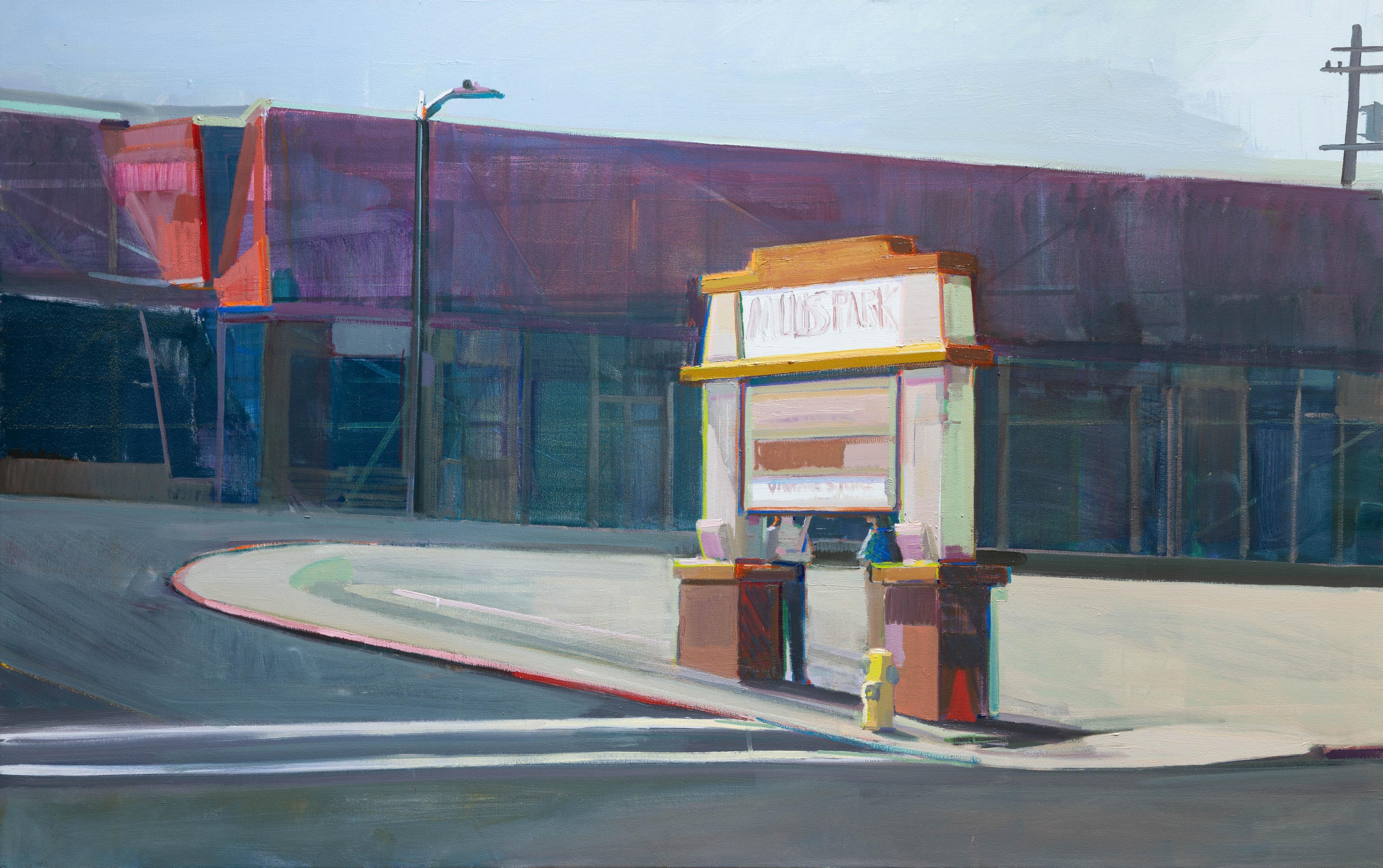 California Mall - Contemporary Urban Mall Exterior, Street Scene Painting