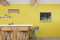 "Evening Lawn" by Hiroshi Sato, Original Painting, Figurative Landscape