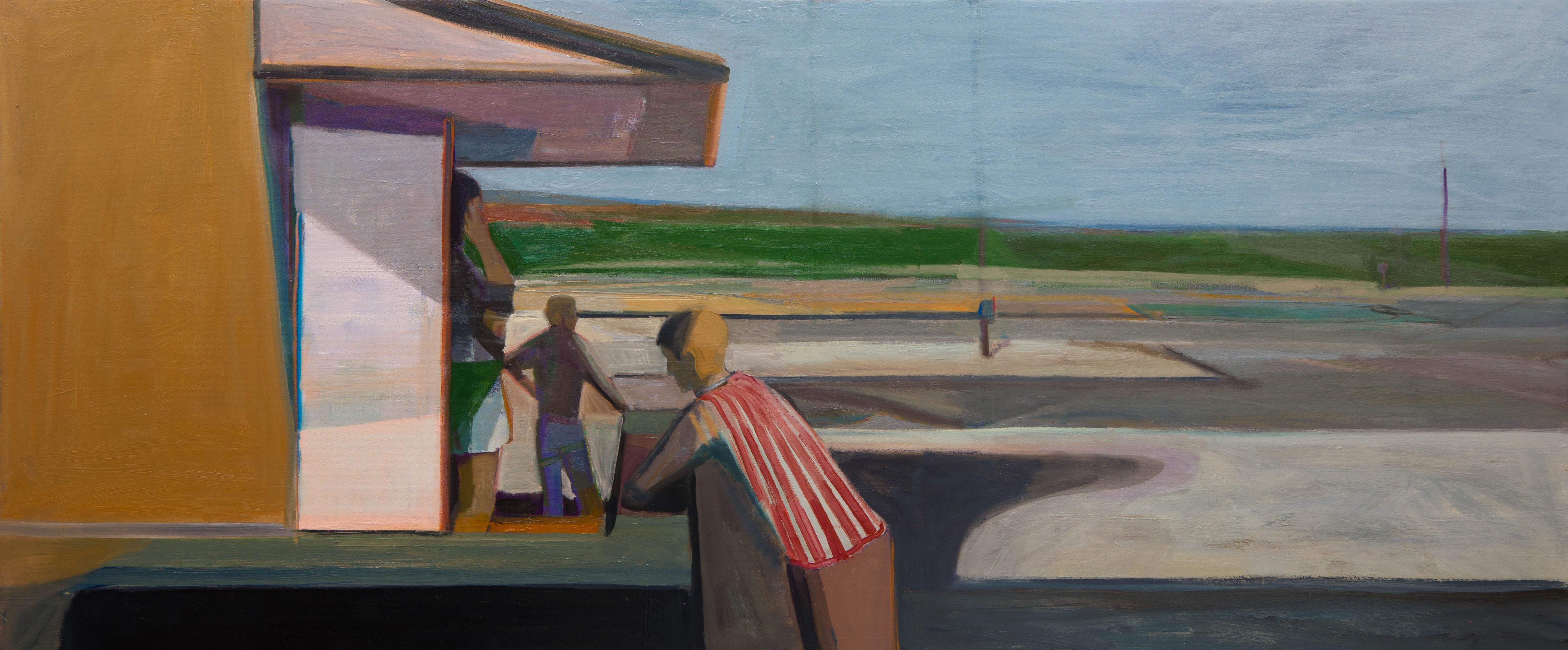 Vecino" (2024), de Hiroshi Sato, es una obra original de óleo sobre lienzo, de 38 x 90 pulgadas. 

"Vecino" se vende sin enmarcar, pero está listo para colgar. Esta obra de arte única es perfecta para los coleccionistas que aprecian los paisajes