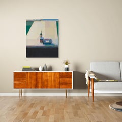 "Vert Table No. 1" by Hiroshi Sato, Original Painting, Abstract Still Life