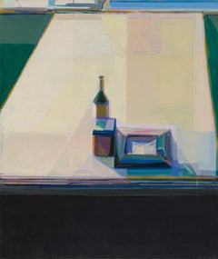 "Vert Table No. 1" by Hiroshi Sato, Original Painting, Abstract Still Life